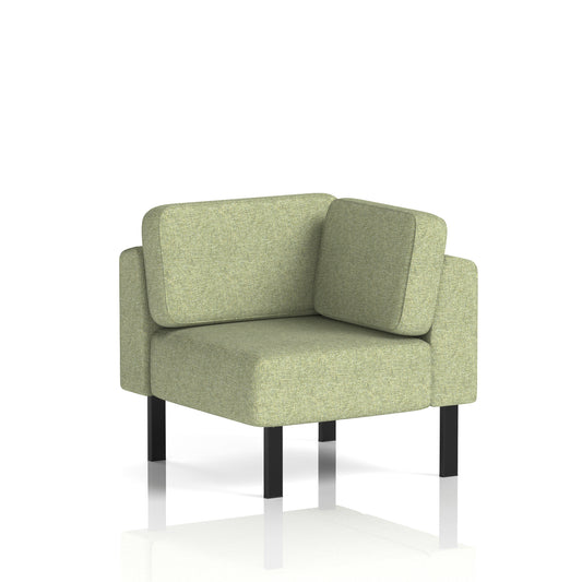 Commercial Modular Seating – Corner Unit with Legs – Crib 5 Rivet - Burnish Black - Industrious Decor