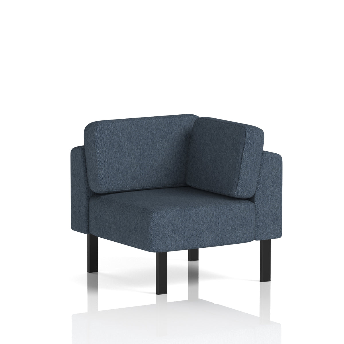 Commercial Modular Seating – Corner Unit with Legs – Crib 5 Rivet - Crucible Black - Industrious Decor