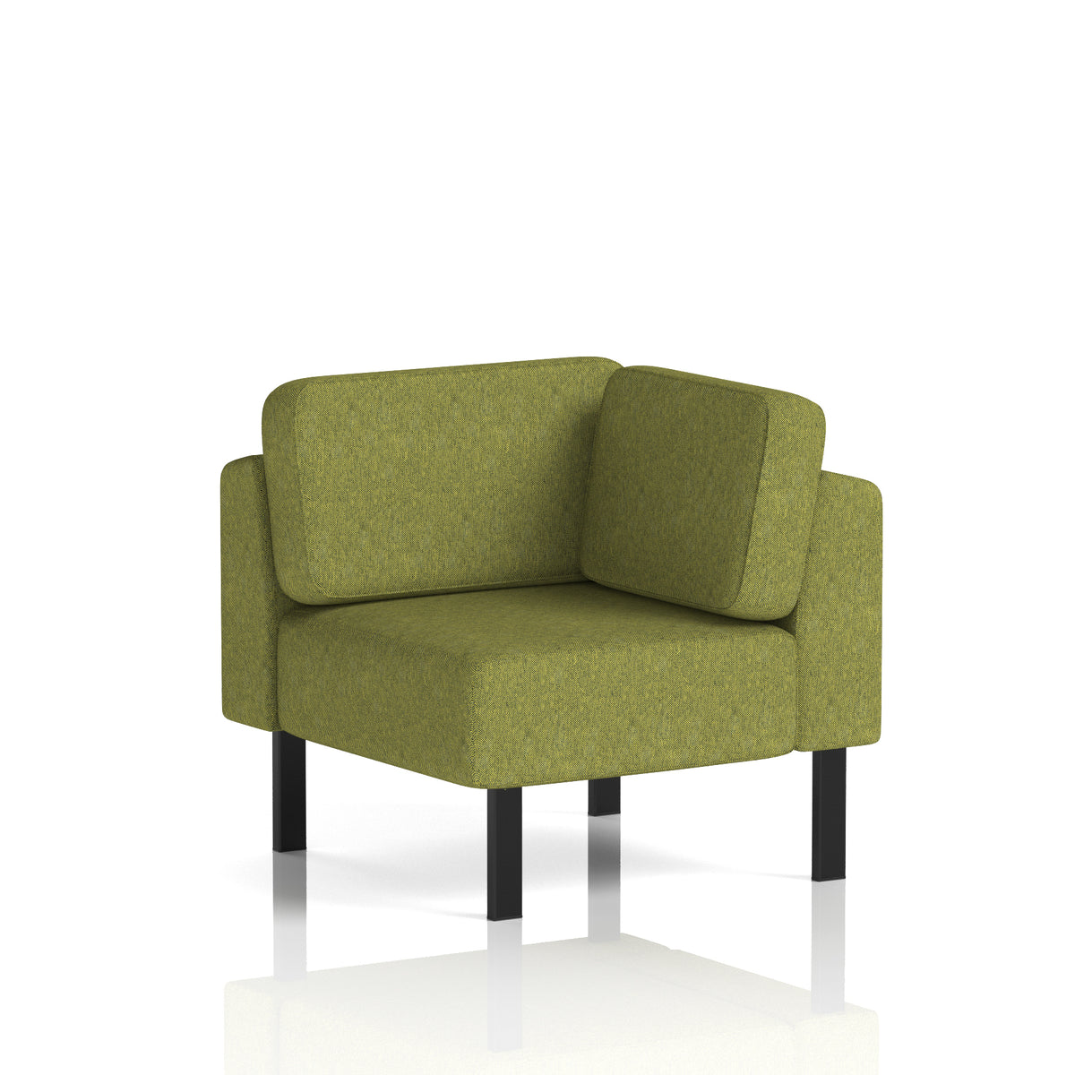 Commercial Modular Seating – Corner Unit with Legs – Crib 5 Rivet - Olive Black - Industrious Decor