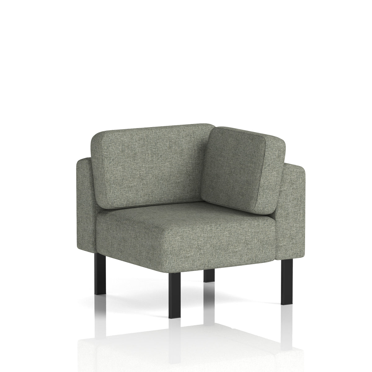 Commercial Modular Seating – Corner Unit with Legs – Crib 5 Rivet - Vitreous Black - Industrious Decor