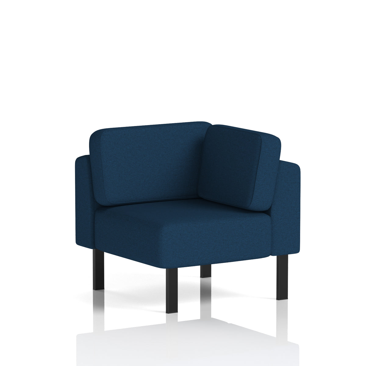 Commercial Modular Seating – Corner Unit with Legs – Crib 5 X2 - Calculus Black - Industrious Decor