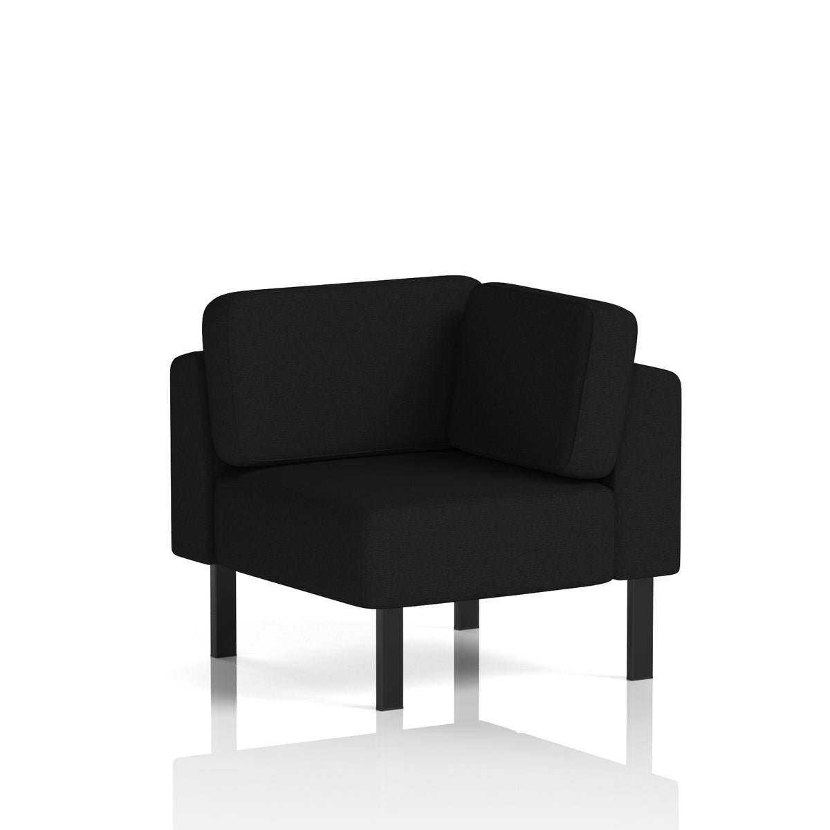 Commercial Modular Seating – Corner Unit with Legs – Crib 5 X2 - Diameter Black - Industrious Decor