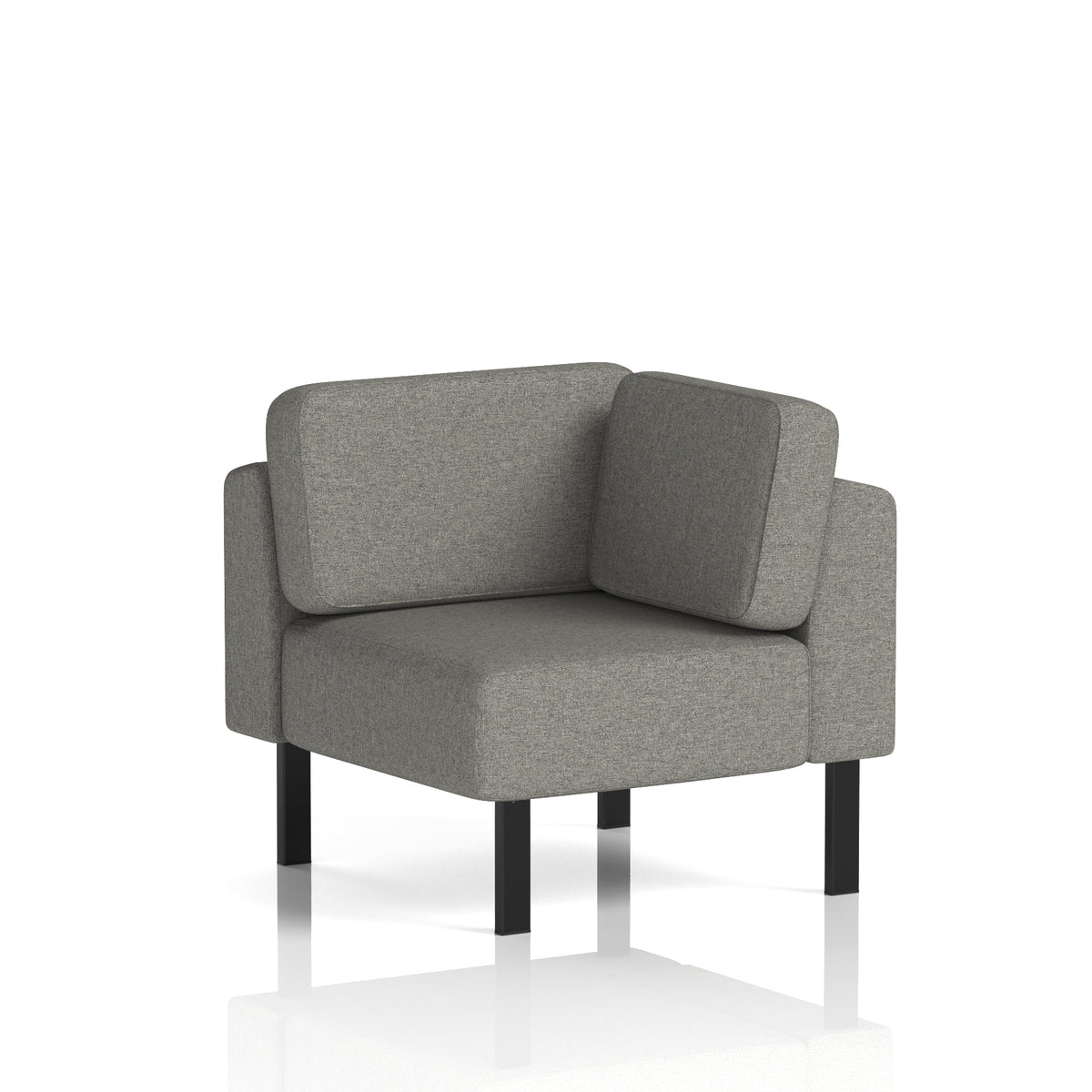 Commercial Modular Seating – Corner Unit with Legs – Crib 5 Black - Industrious Decor