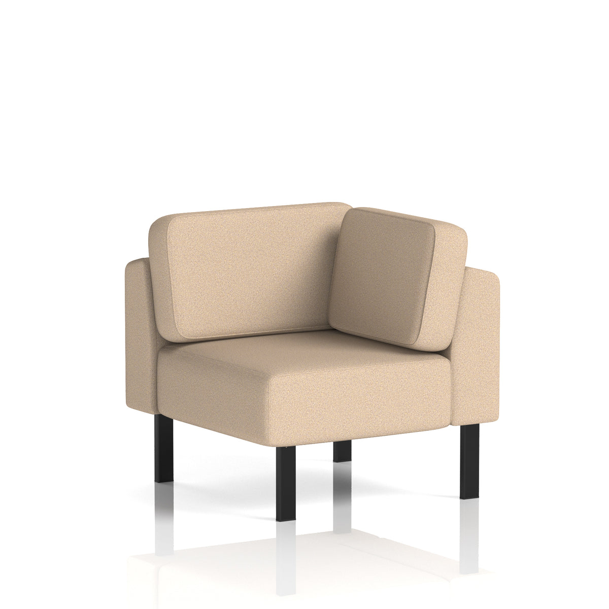 Commercial Modular Seating – Corner Unit with Legs – Crib 5 Synergy - Affix Black - Industrious Decor