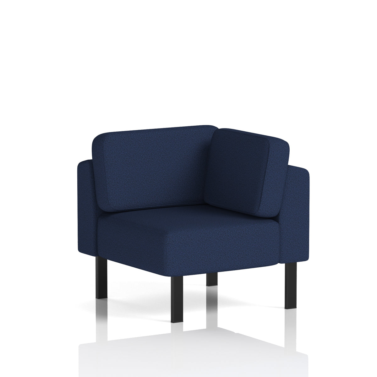 Commercial Modular Seating – Corner Unit with Legs – Crib 5 Synergy - Alike Black - Industrious Decor