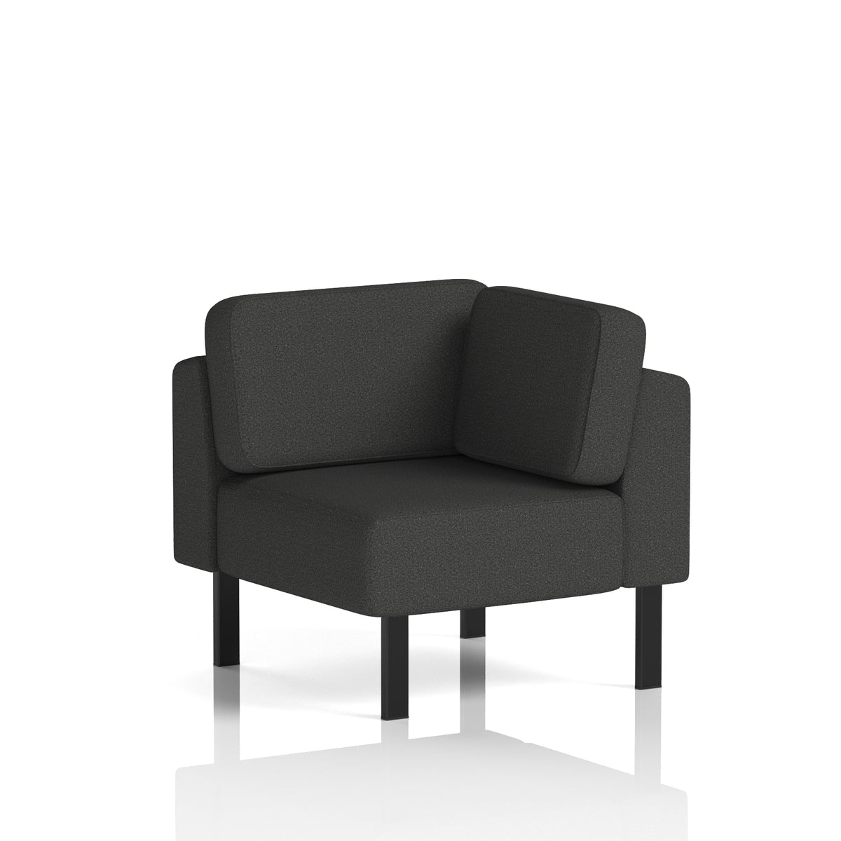 Commercial Modular Seating – Corner Unit with Legs – Crib 5 Synergy - Mix Black - Industrious Decor