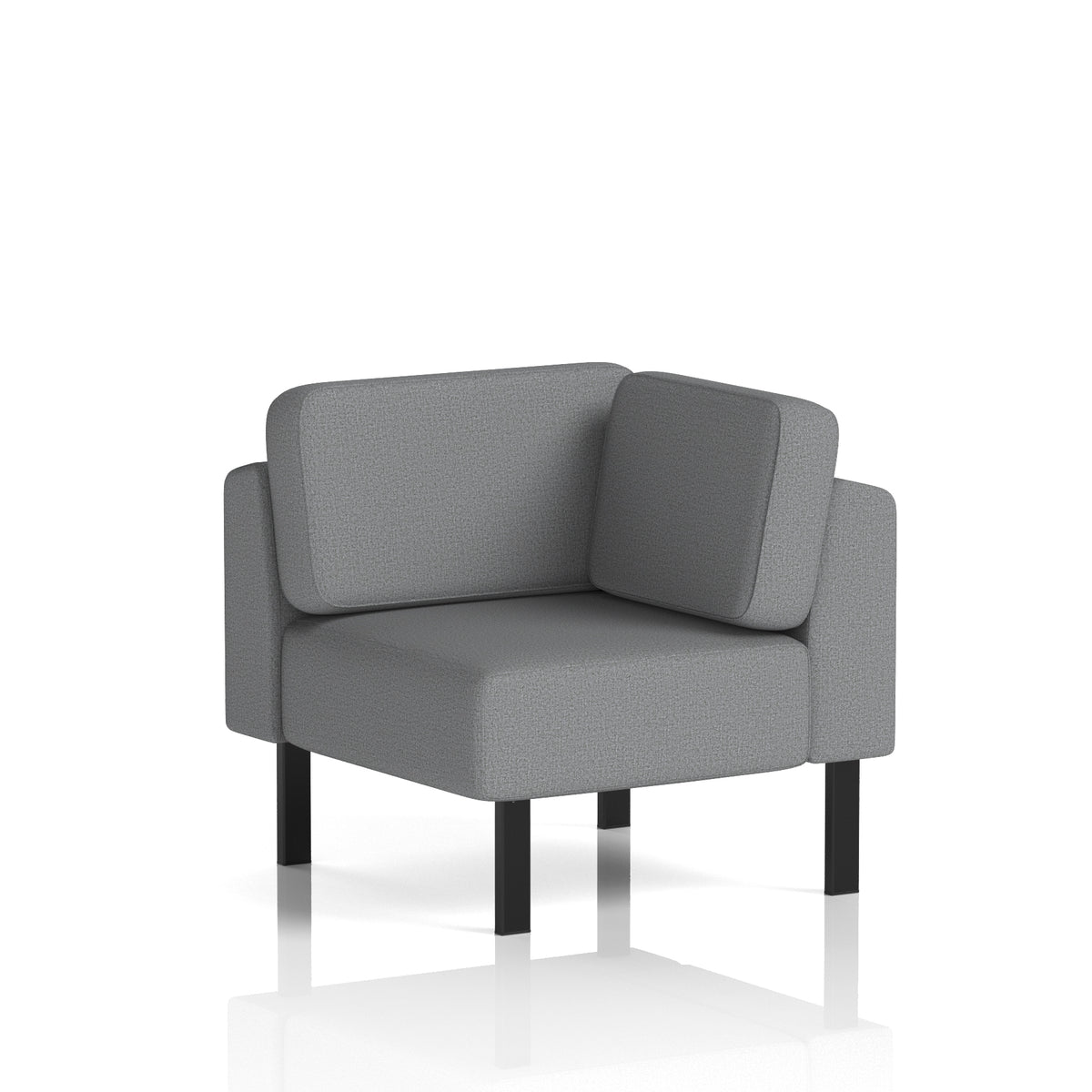 Commercial Modular Seating – Corner Unit with Legs – Crib 5 Synergy - Partner Black - Industrious Decor