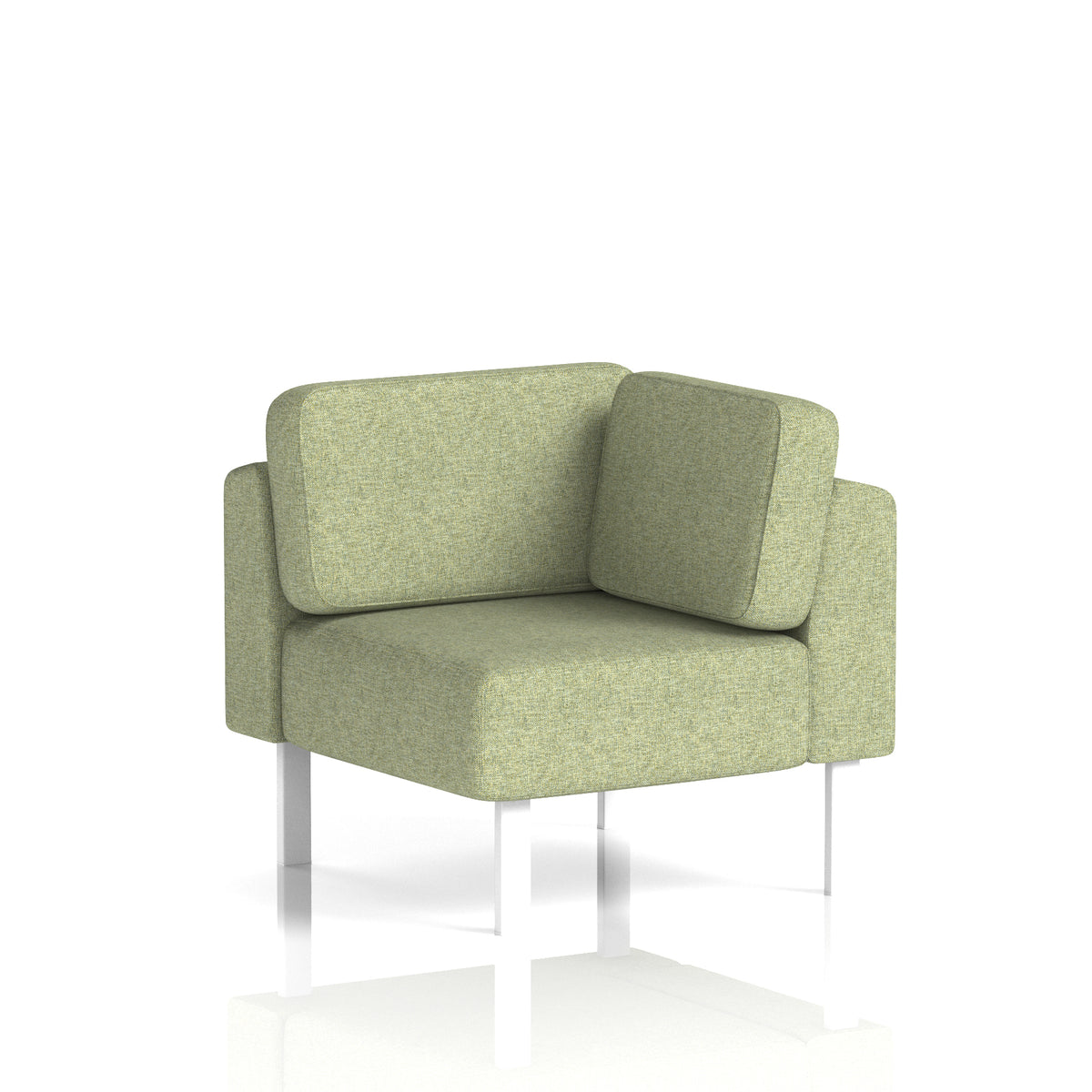 Commercial Modular Seating – Corner Unit with Legs – Crib 5 Rivet - Burnish White - Industrious Decor