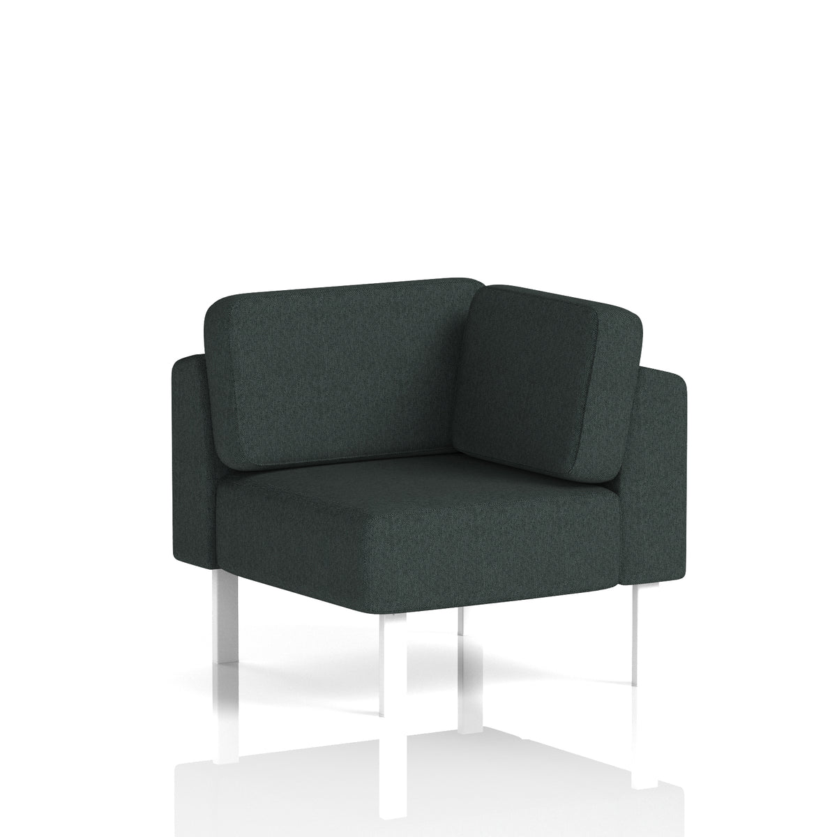 Commercial Modular Seating – Corner Unit with Legs – Crib 5 Rivet - Charcoal - Industrious Decor