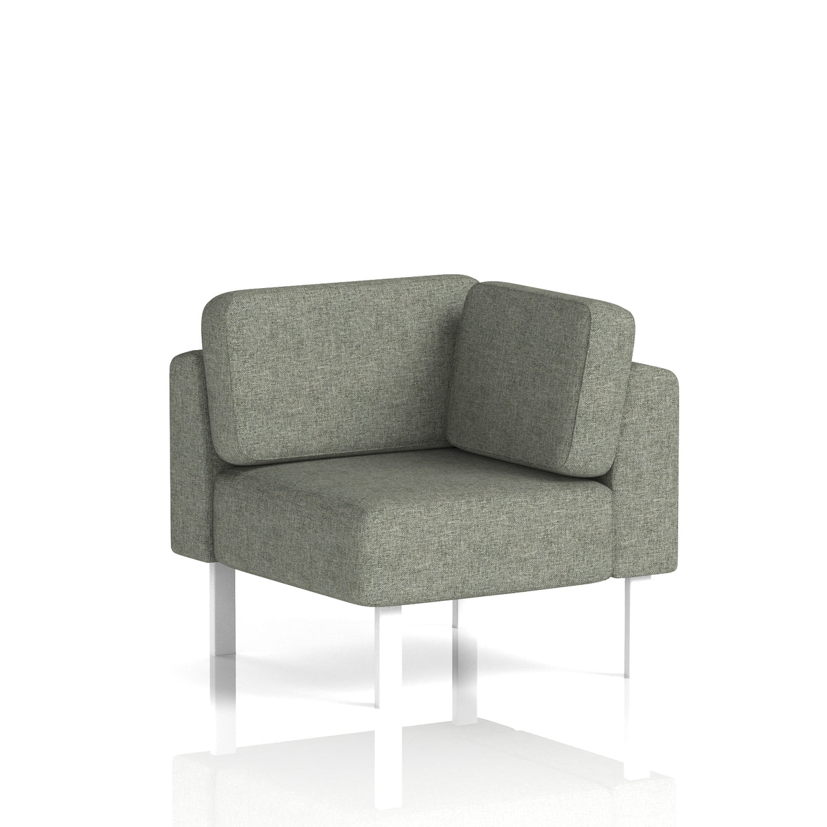 Commercial Modular Seating – Corner Unit with Legs – Crib 5 Rivet - Vitreous White - Industrious Decor