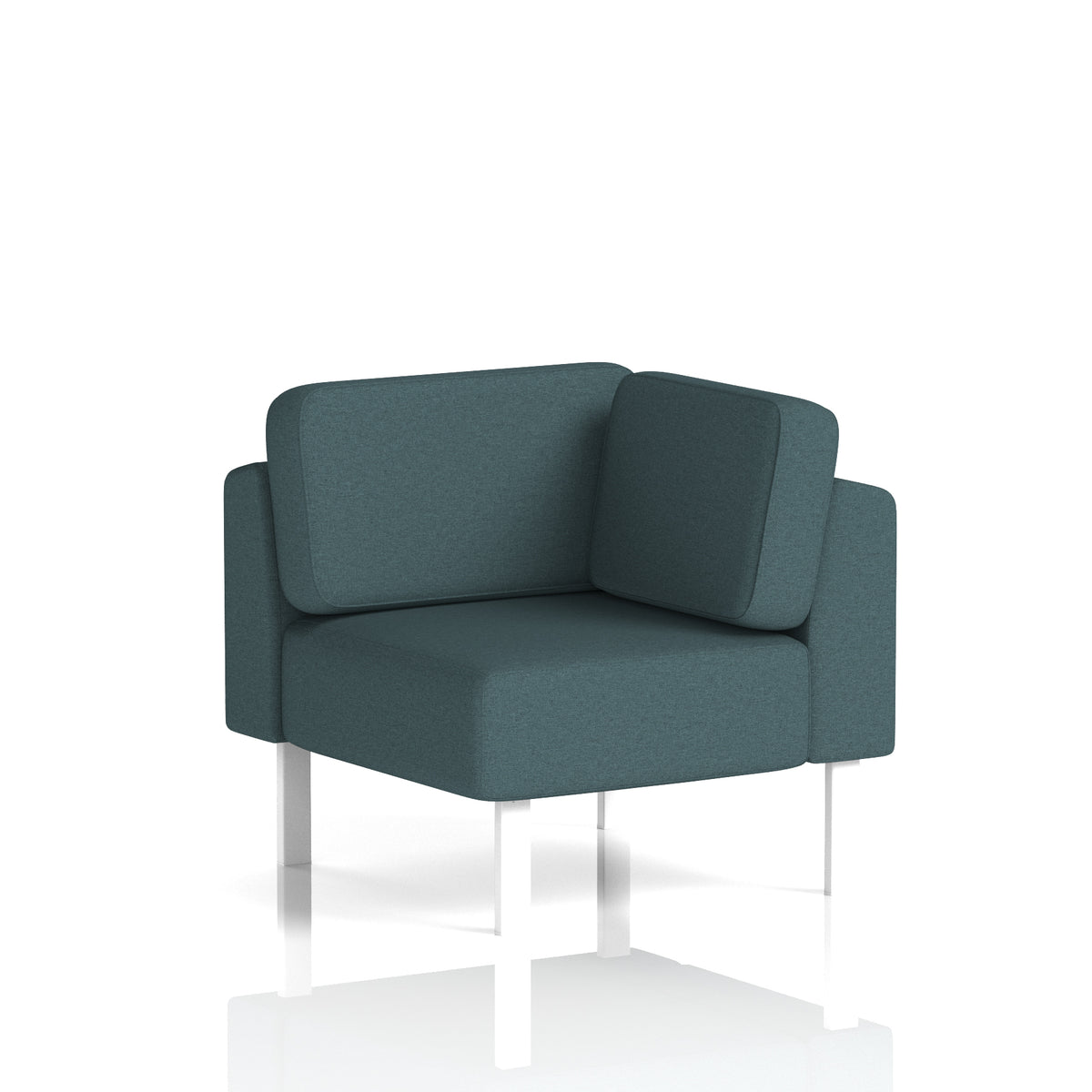 Commercial Modular Seating – Corner Unit with Legs – Crib 5 X2 - Polygon White - Industrious Decor