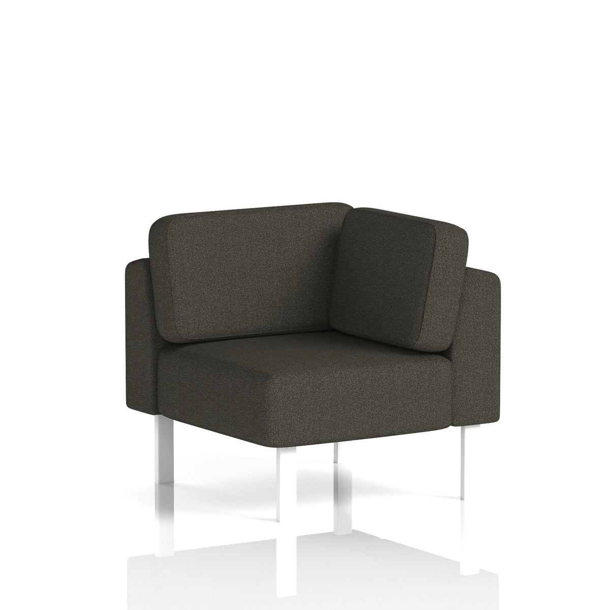 Commercial Modular Seating – Corner Unit with Legs – Crib 5 Main Line Flax - Temple White - Industrious Decor