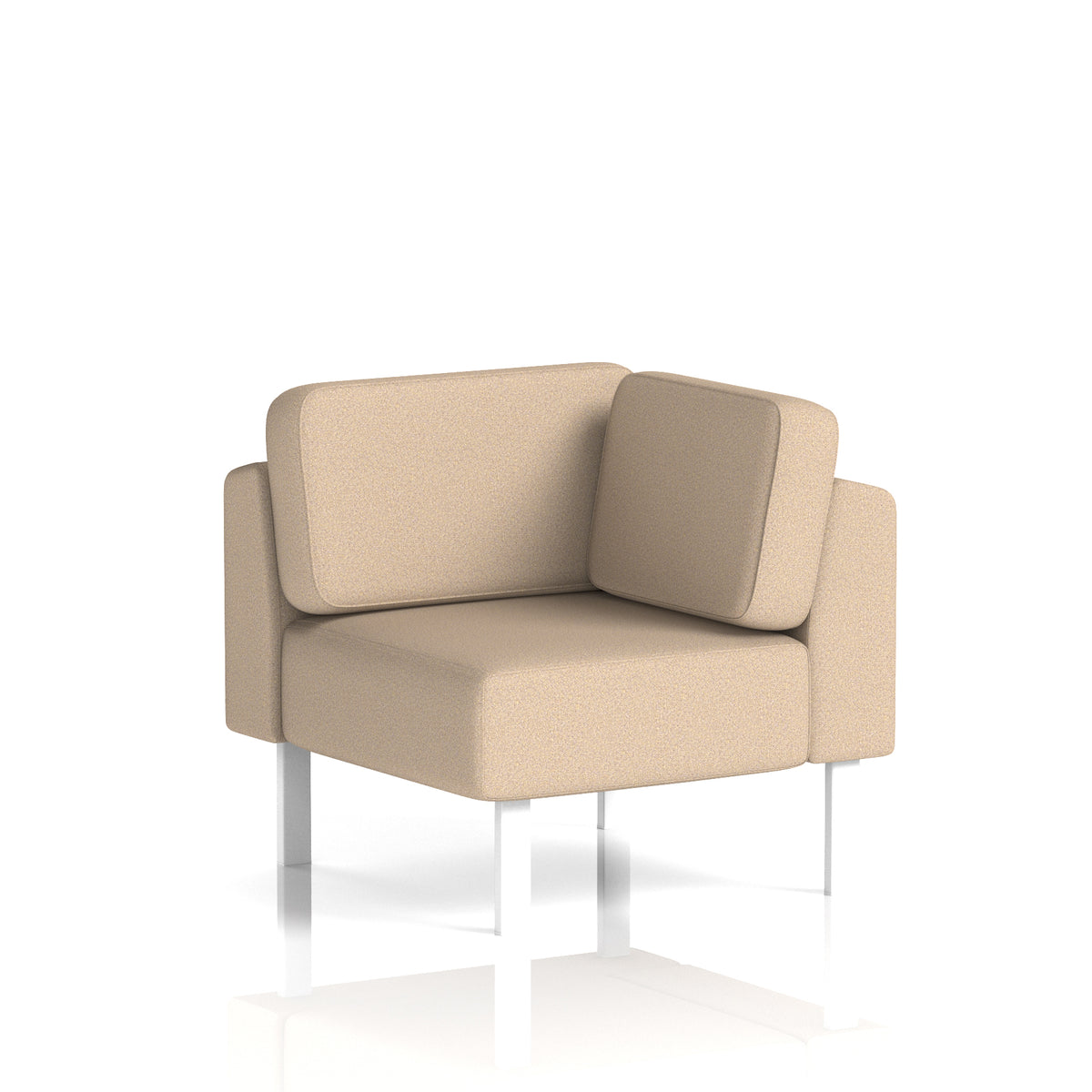 Commercial Modular Seating – Corner Unit with Legs – Crib 5 Synergy - Affix White - Industrious Decor