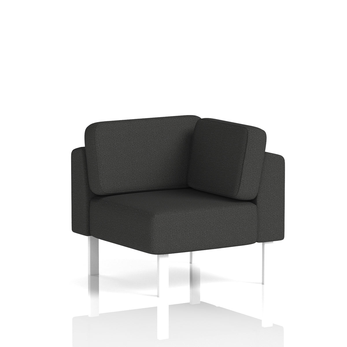 Commercial Modular Seating – Corner Unit with Legs – Crib 5 Synergy - Mix White - Industrious Decor
