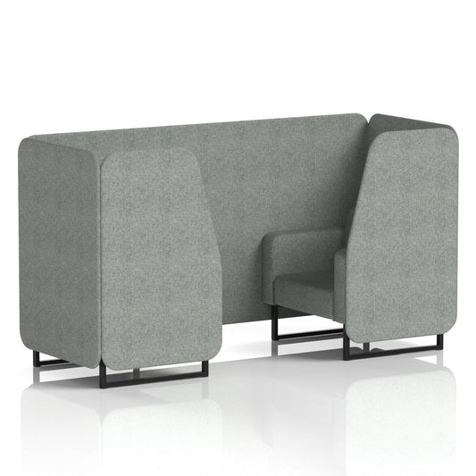 Commercial 2 Seater Privacy Booth – Single Tone – Crib 5 Rivet - Prime Panels And Sofa Black - Industrious Decor