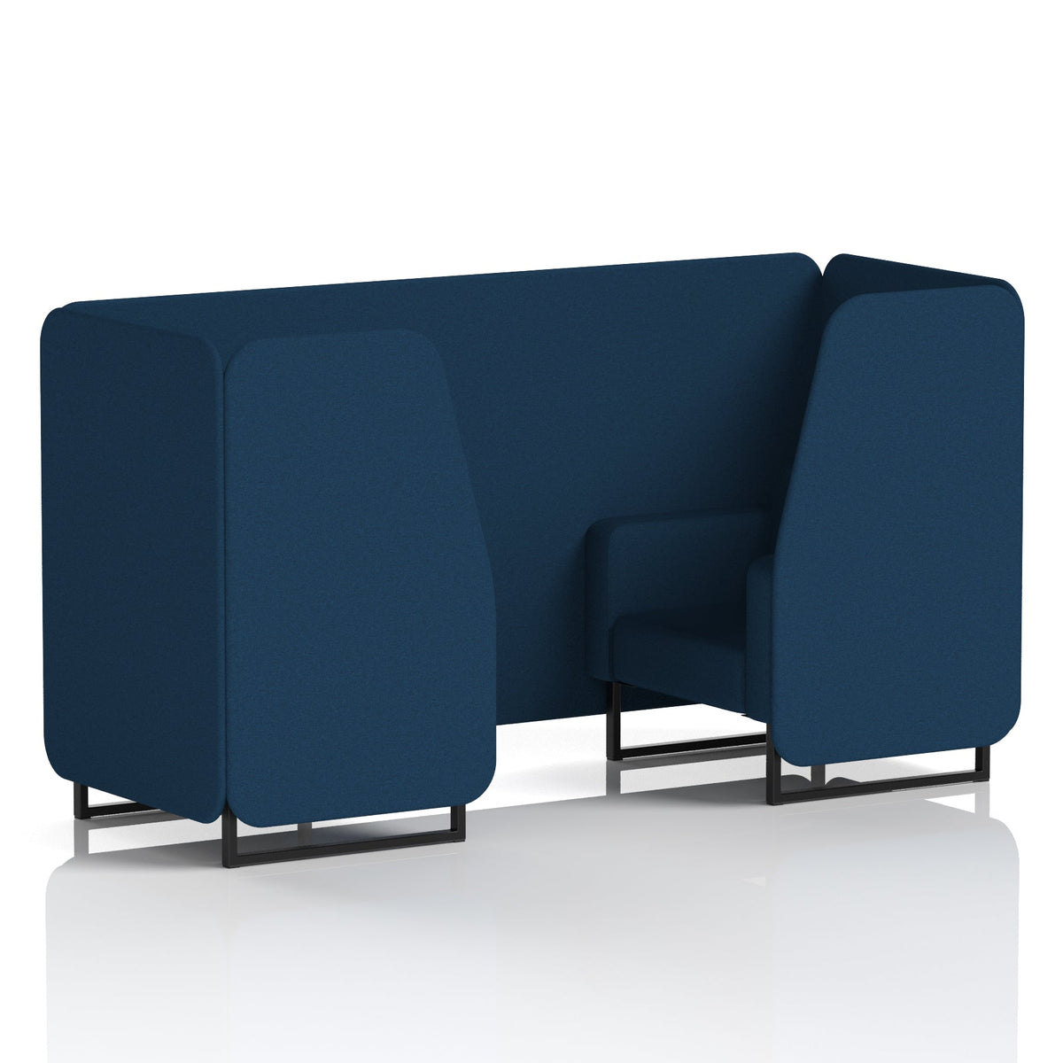 Commercial 2 Seater Privacy Booth – Single Tone – Crib 5 X2 - Calculus Panels And Sofa Black - Industrious Decor
