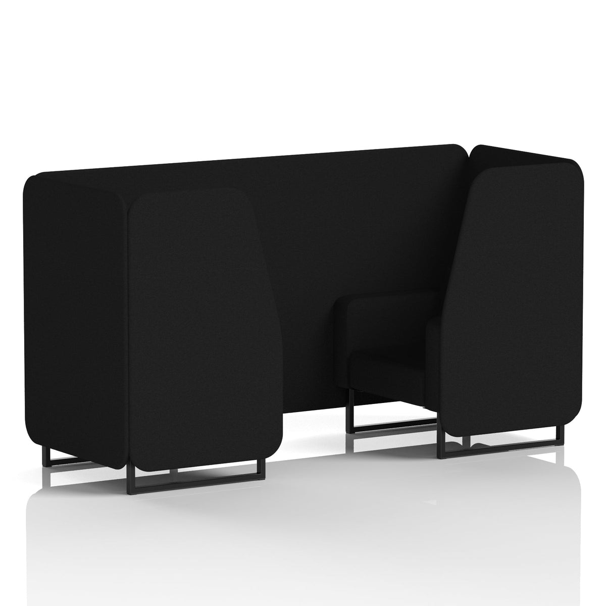 Commercial 2 Seater Privacy Booth – Single Tone – Crib 5 X2 - Diameter Panels And Sofa Black - Industrious Decor