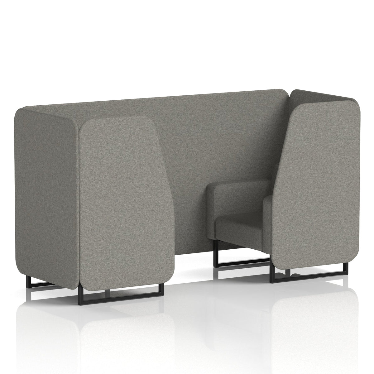 Commercial 2 Seater Privacy Booth – Single Tone – Crib 5 X2 - Number Panels And Sofa Black - Industrious Decor