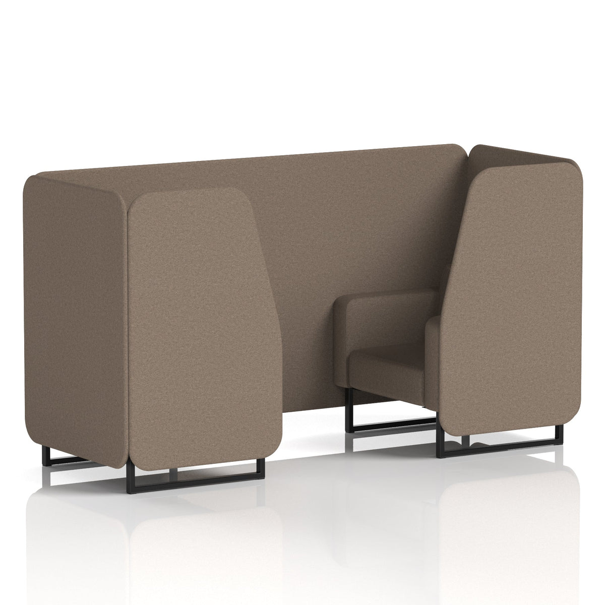 Commercial 2 Seater Privacy Booth – Single Tone – Crib 5 X2 - Theory Panels And Sofa Black - Industrious Decor