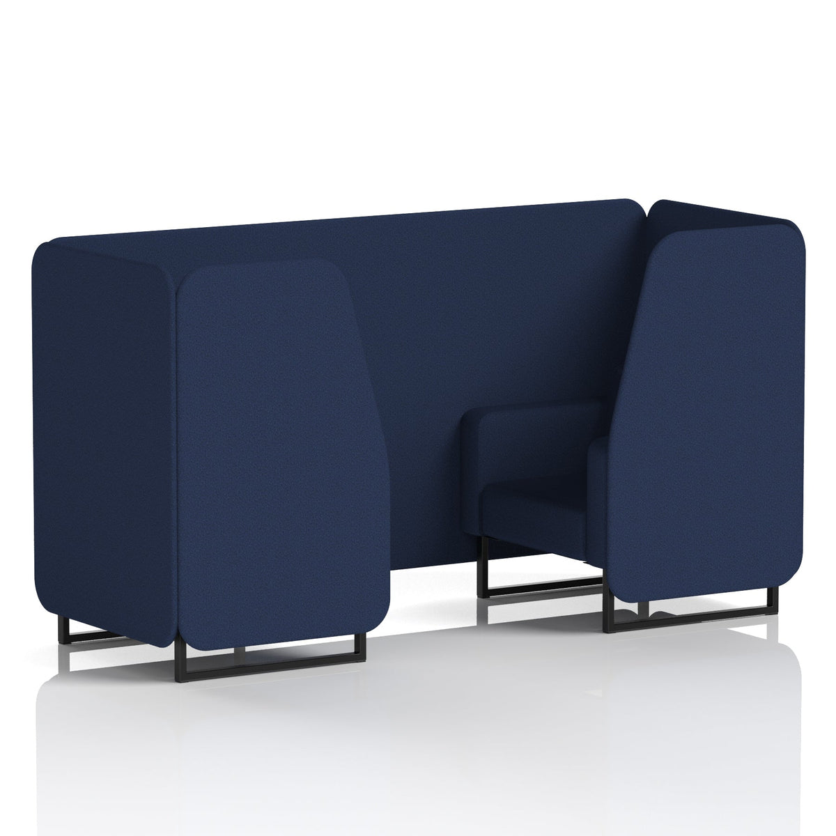 Commercial 2 Seater Privacy Booth – Single Tone – Crib 5 Synergy - Alike Panels And Sofa Black - Industrious Decor