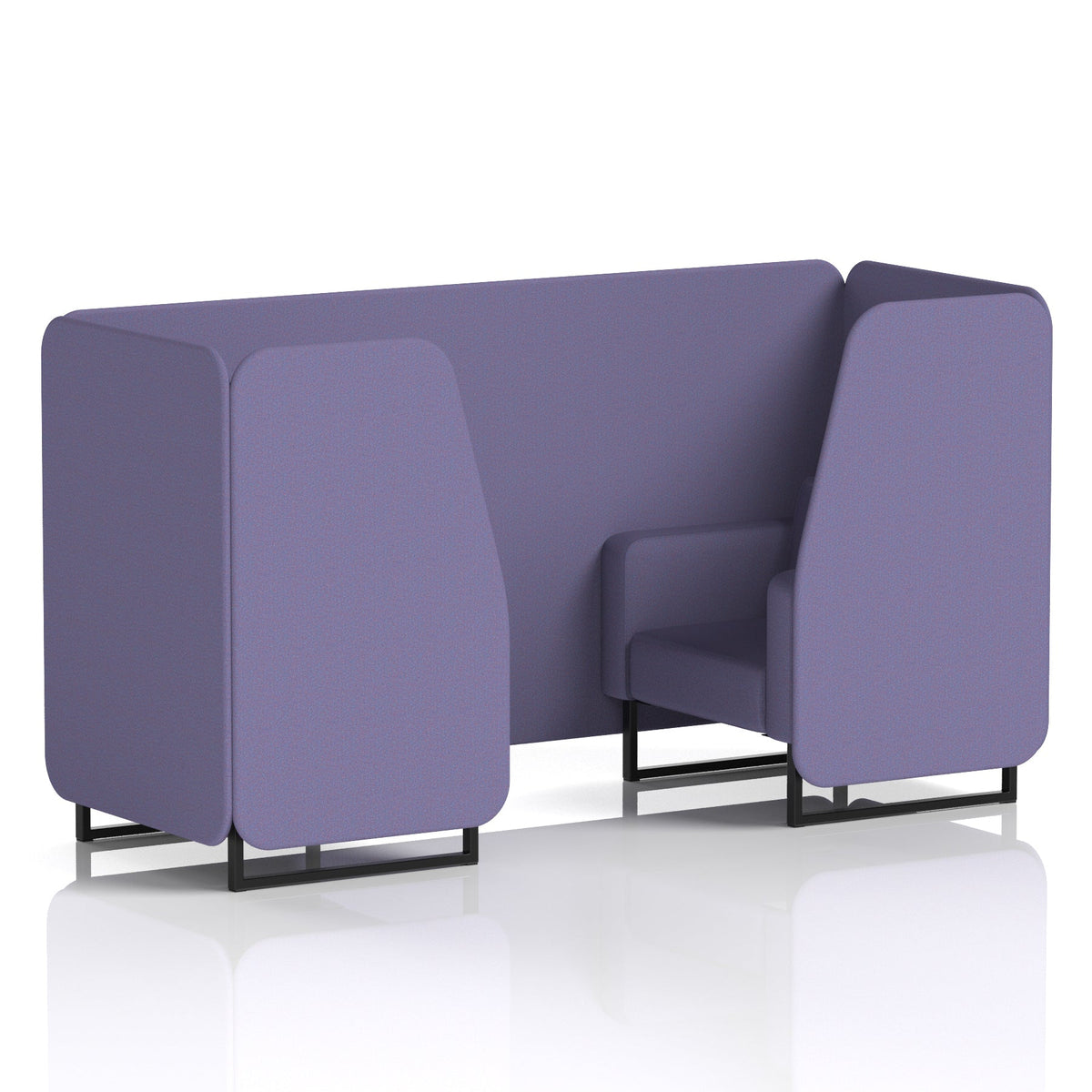 Commercial 2 Seater Privacy Booth – Single Tone – Crib 5 Synergy - Order Panels And Sofa Black - Industrious Decor