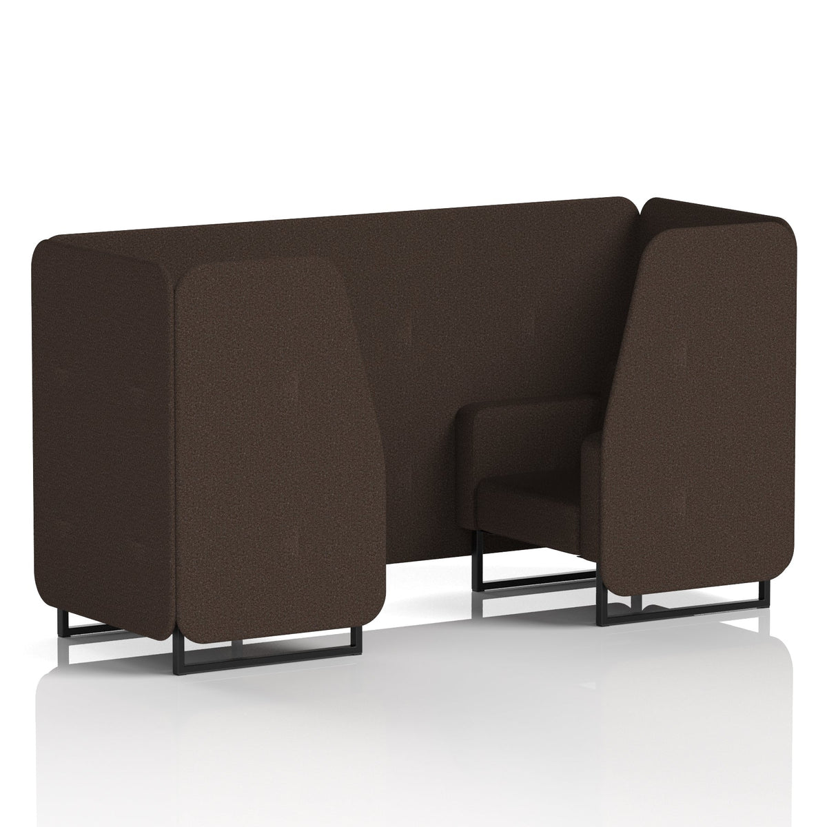 Commercial 2 Seater Privacy Booth – Single Tone – Crib 5 Synergy - Wed Panels And Sofa Black - Industrious Decor