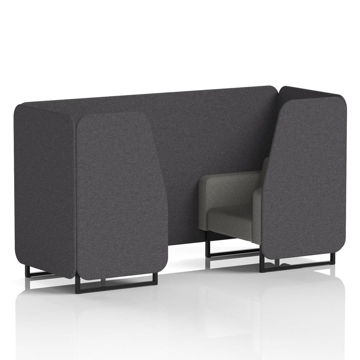 Commercial 2 Seater Privacy Booth – Two Tone – Crib 5 X2 - Arithmetic Panels And Number Sofa Black - Industrious Decor