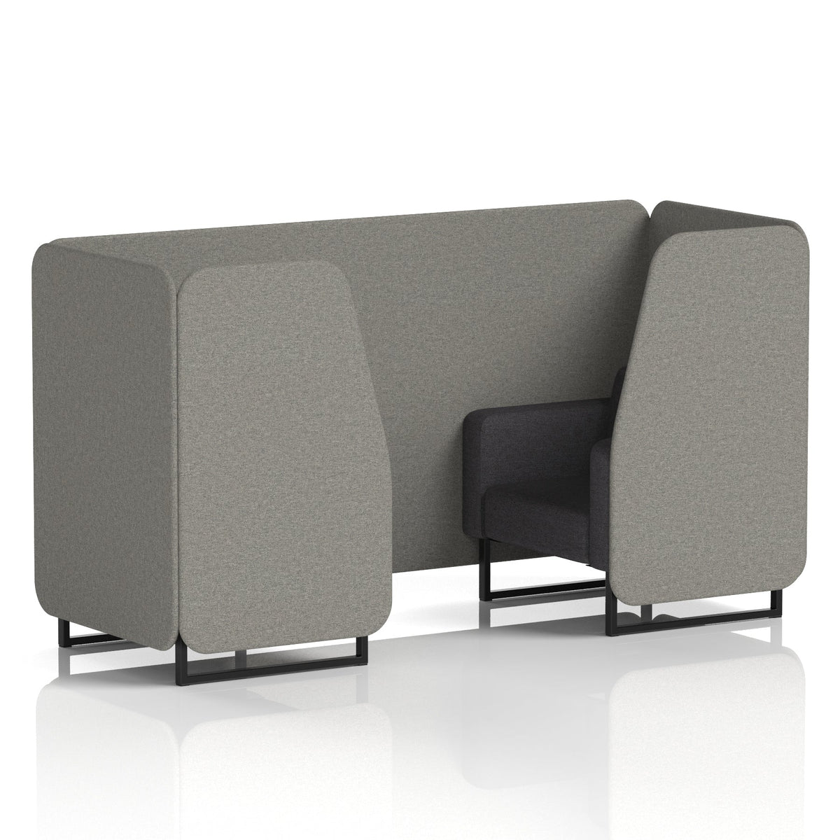 Commercial 2 Seater Privacy Booth – Two Tone – Crib 5 X2 - Number Panels And Arithmetic Sofa Black - Industrious Decor
