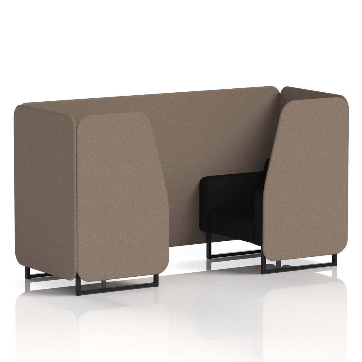 Commercial 2 Seater Privacy Booth – Two Tone – Crib 5 X2 - Theory Panels And Diameter Sofa Black - Industrious Decor