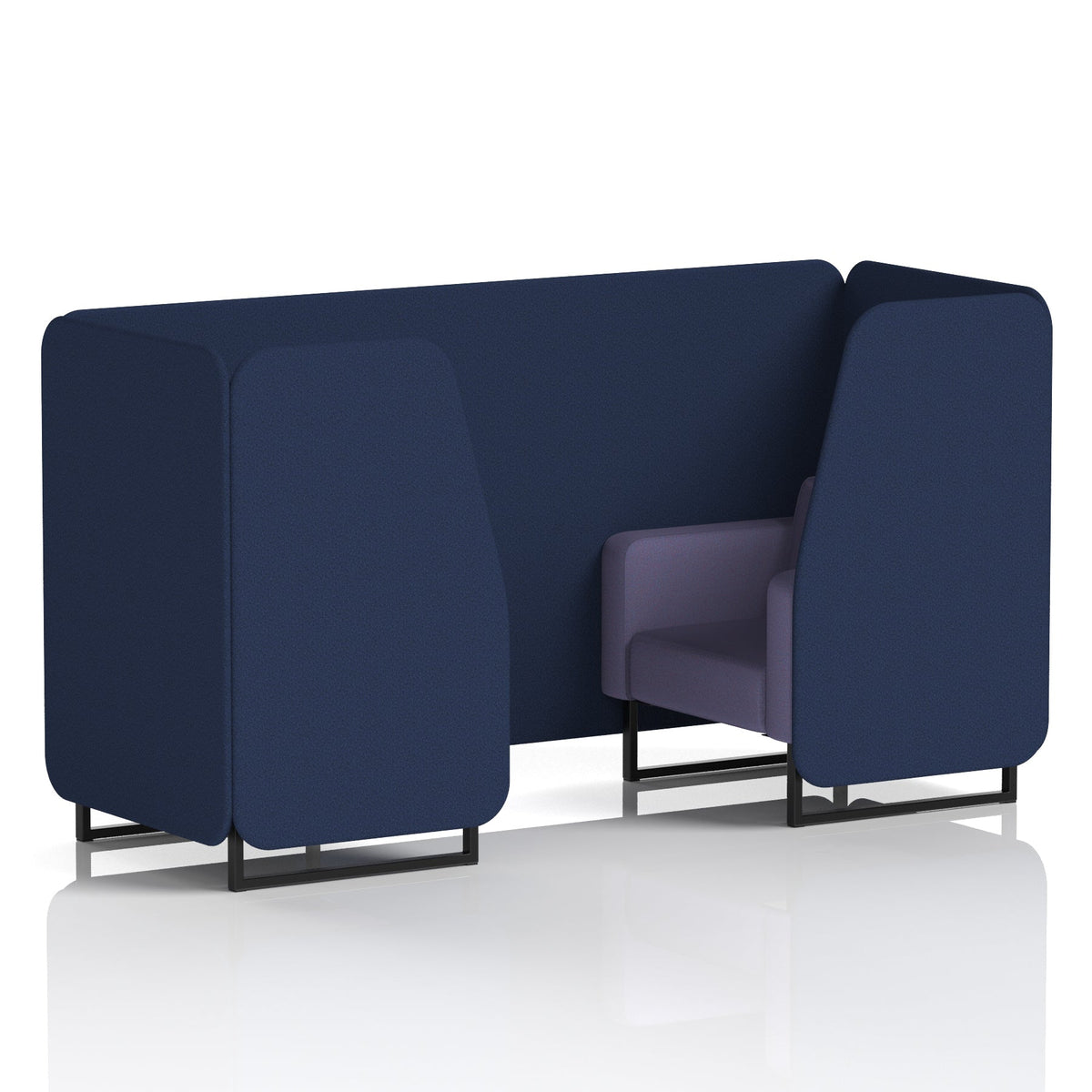 Commercial 2 Seater Privacy Booth – Two Tone – Crib 5 Synergy - Alike Panels And Order Sofa Black - Industrious Decor