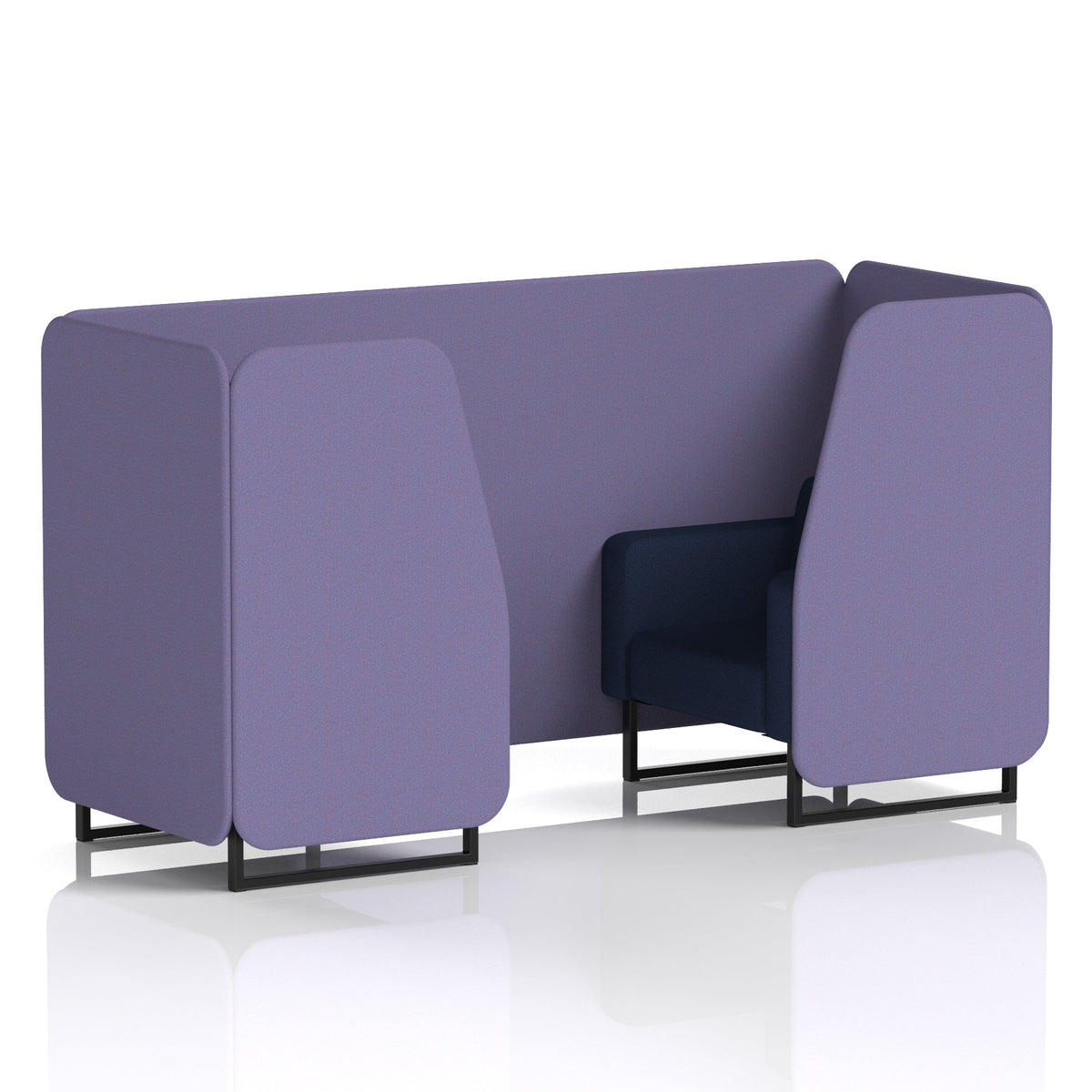 Commercial 2 Seater Privacy Booth – Two Tone – Crib 5 Synergy - Order Panels And Alike Sofa Black - Industrious Decor