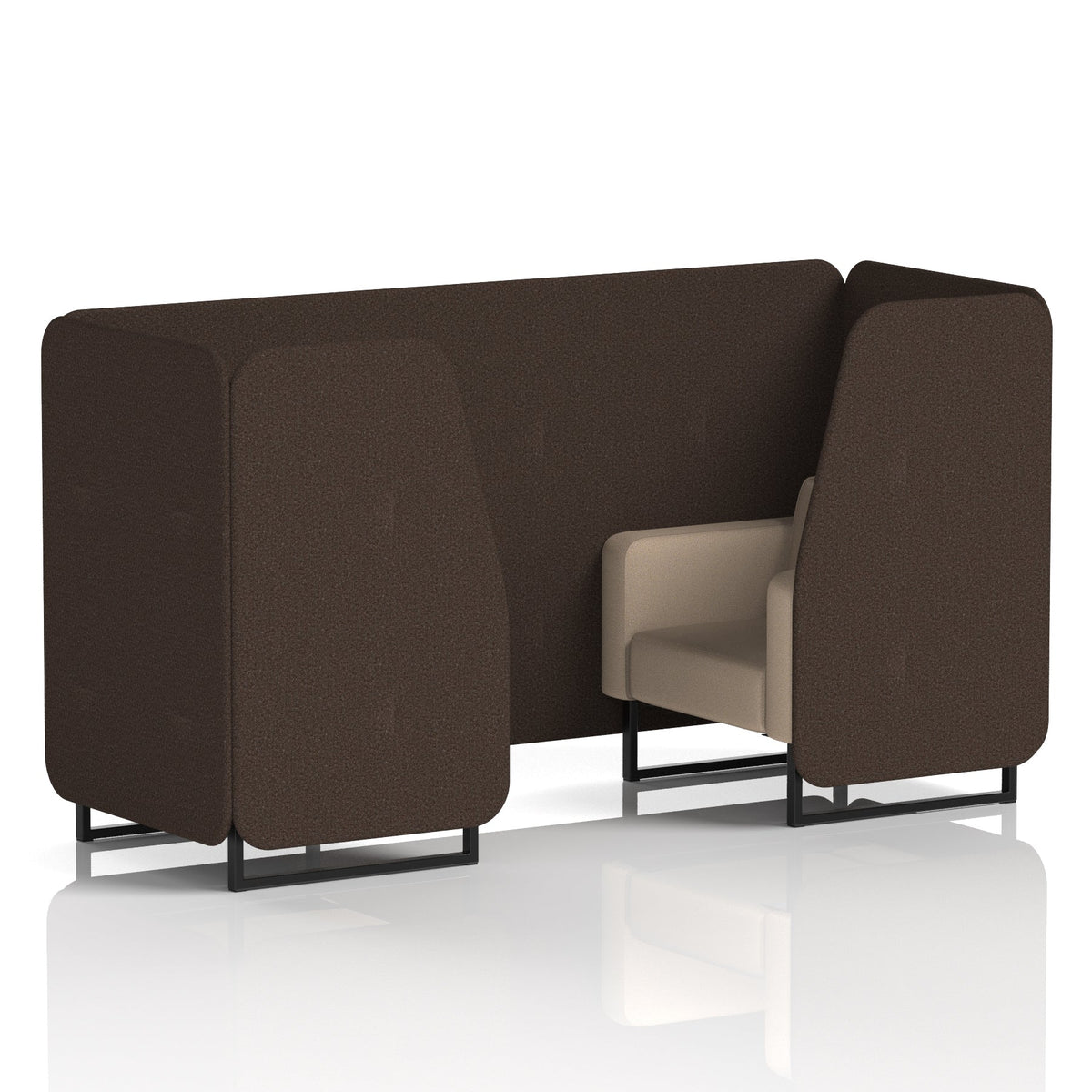 Commercial 2 Seater Privacy Booth – Two Tone – Crib 5 Synergy - Wed Panels And Affix Sofa Black - Industrious Decor