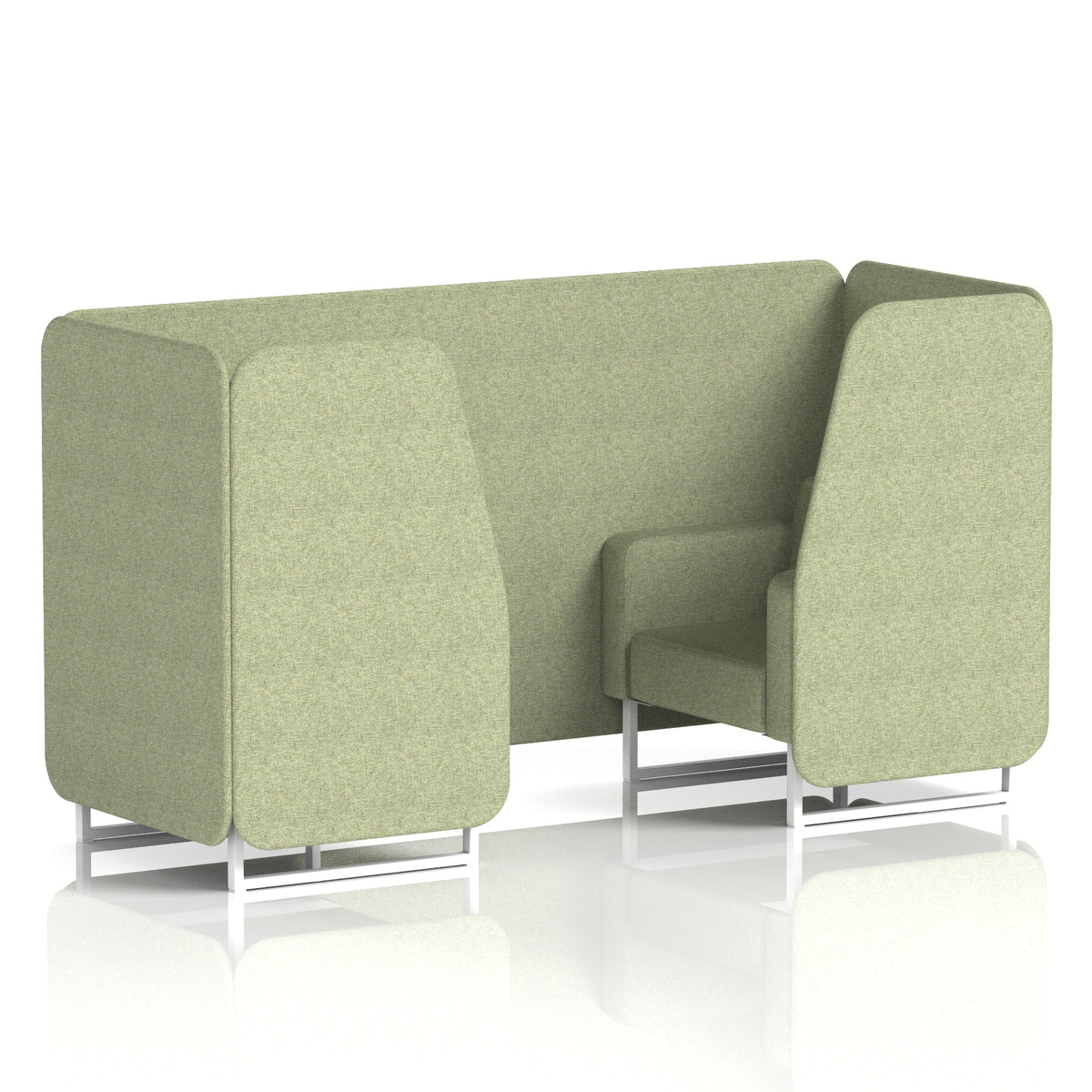 Commercial 2 Seater Privacy Booth – Single Tone – Crib 5 Rivet - Burnish Panels And Sofa White - Industrious Decor