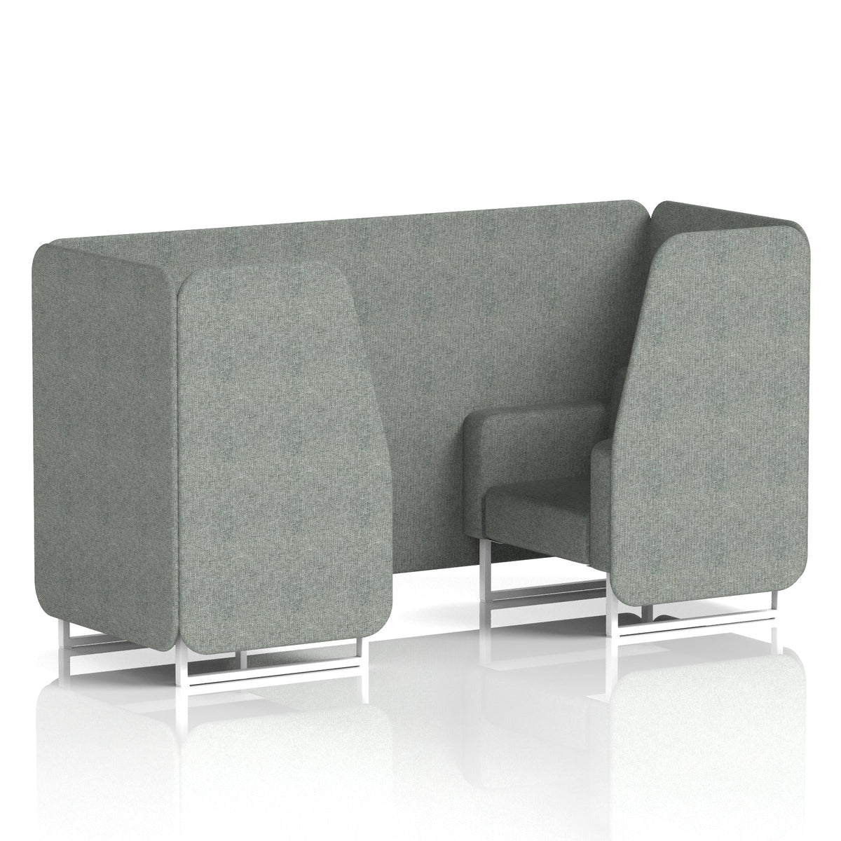 Commercial 2 Seater Privacy Booth – Single Tone – Crib 5 Rivet - Prime Panels And Sofa White - Industrious Decor