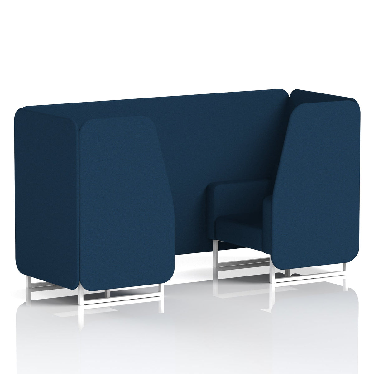 Commercial 2 Seater Privacy Booth – Single Tone – Crib 5 X2 - Calculus Panels And Sofa White - Industrious Decor