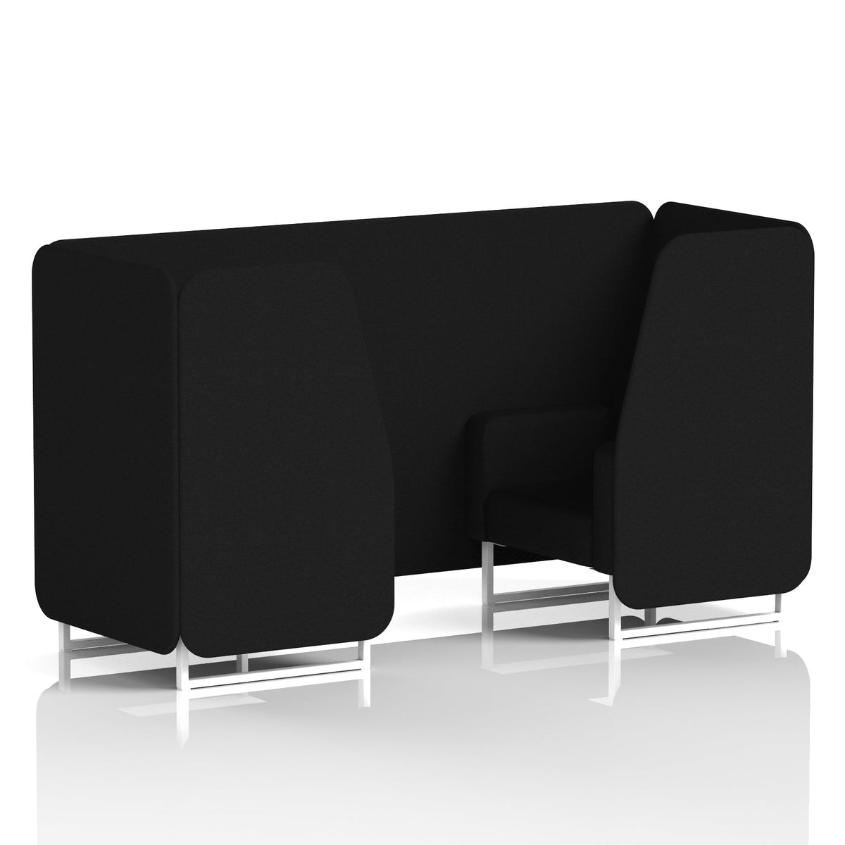 Commercial 2 Seater Privacy Booth – Single Tone – Crib 5 X2 - Diameter Panels And Sofa White - Industrious Decor