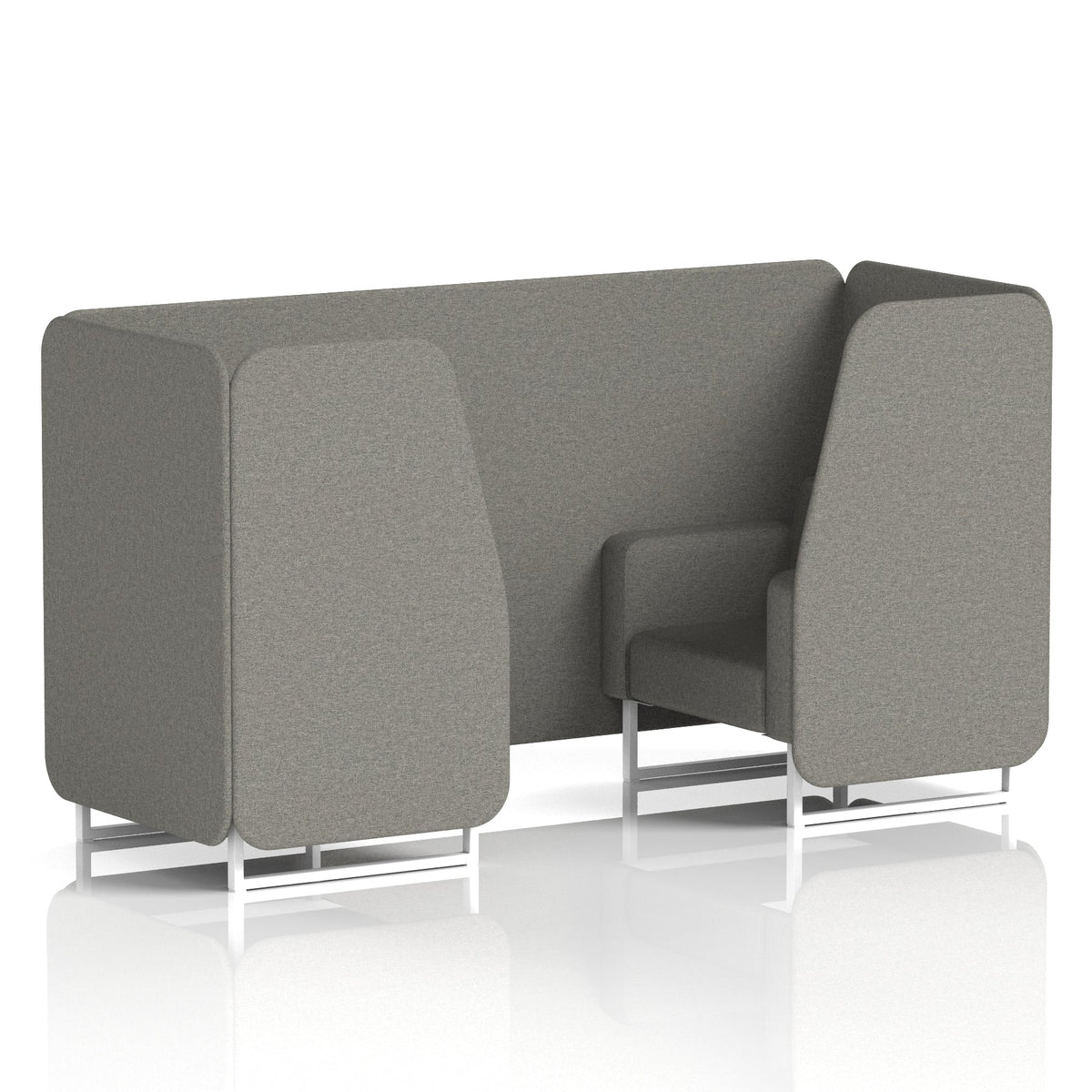 Commercial 2 Seater Privacy Booth – Single Tone – Crib 5 X2 - Number Panels And Sofa White - Industrious Decor