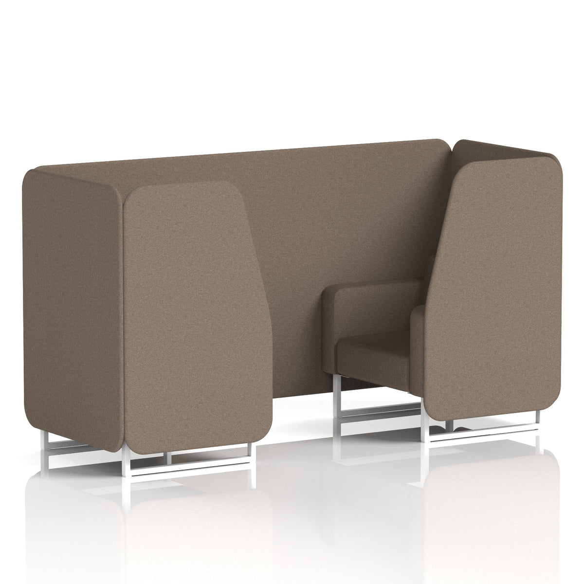 Commercial 2 Seater Privacy Booth – Single Tone – Crib 5 X2 - Theory Panels And Sofa White - Industrious Decor