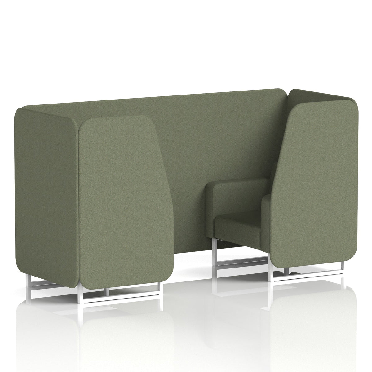 Commercial 2 Seater Privacy Booth – Single Tone – Crib 5 Main Line Flax - Monument Panels And Sofa White - Industrious Decor