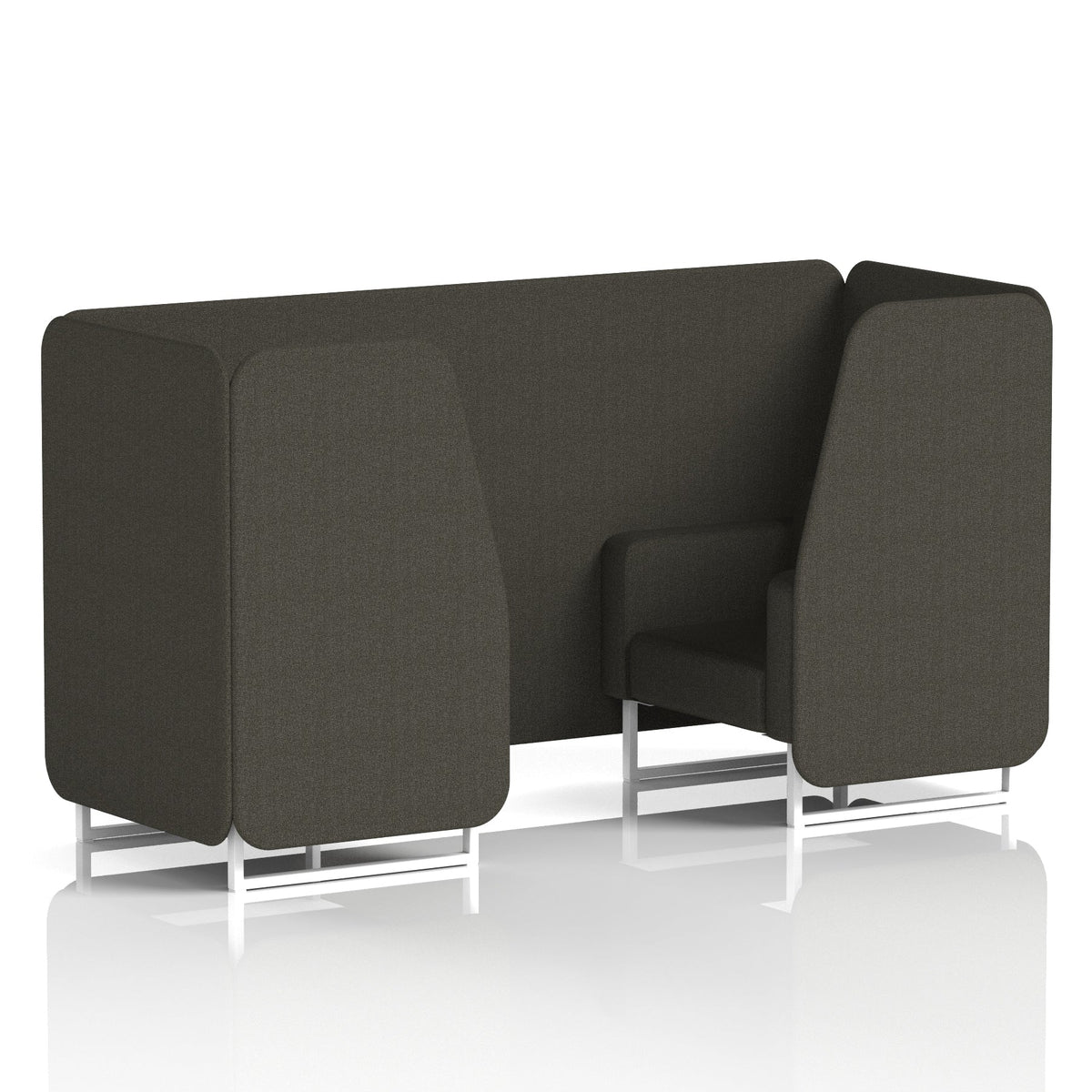 Commercial 2 Seater Privacy Booth – Single Tone – Crib 5 Main Line Flax - Temple Panels And Sofa White - Industrious Decor
