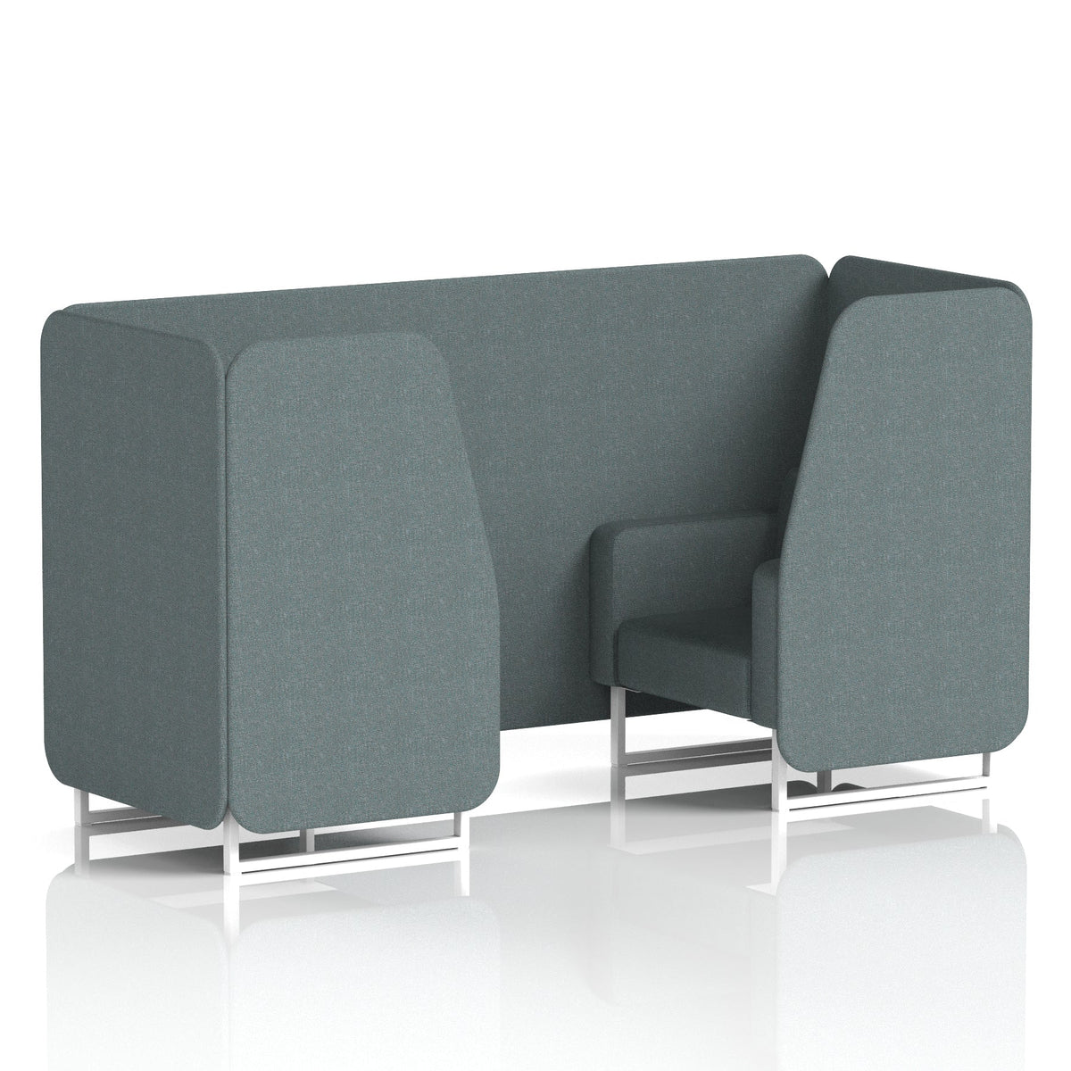 Commercial 2 Seater Privacy Booth – Single Tone – Crib 5 Main Line Flax - Westminster Panels And Sofa White - Industrious Decor