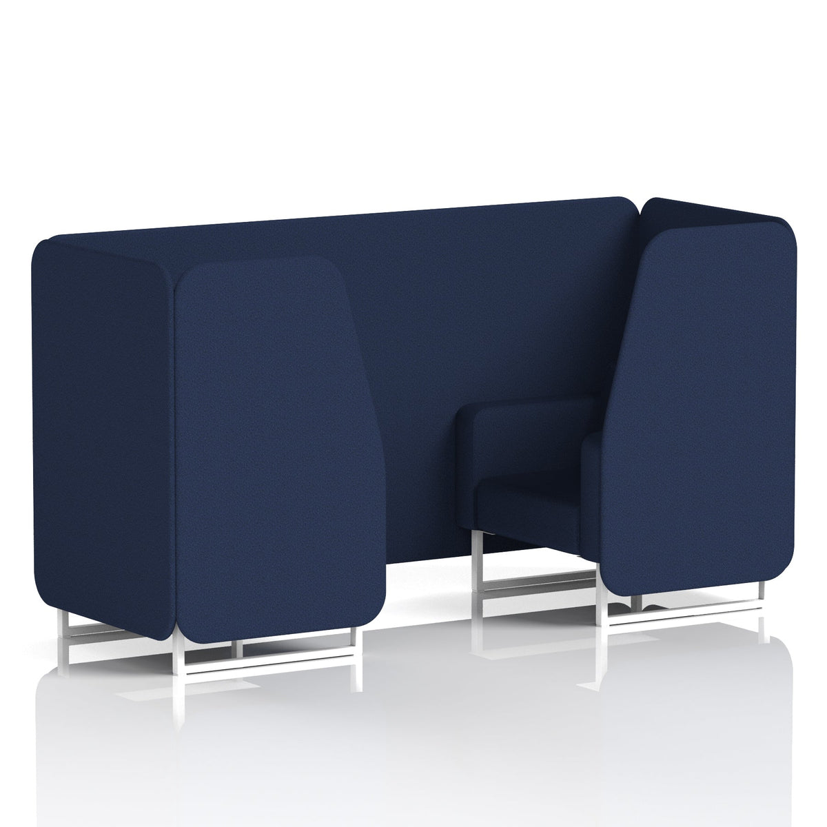 Commercial 2 Seater Privacy Booth – Single Tone – Crib 5 Synergy - Alike Panels And Sofa White - Industrious Decor
