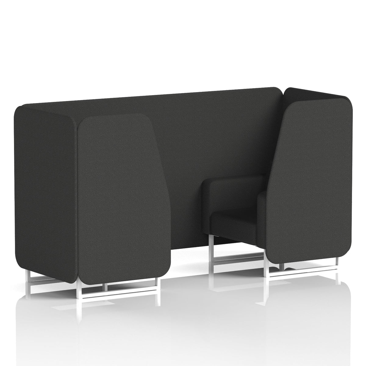 Commercial 2 Seater Privacy Booth – Single Tone – Crib 5 Synergy - Mix Panels And Sofa White - Industrious Decor