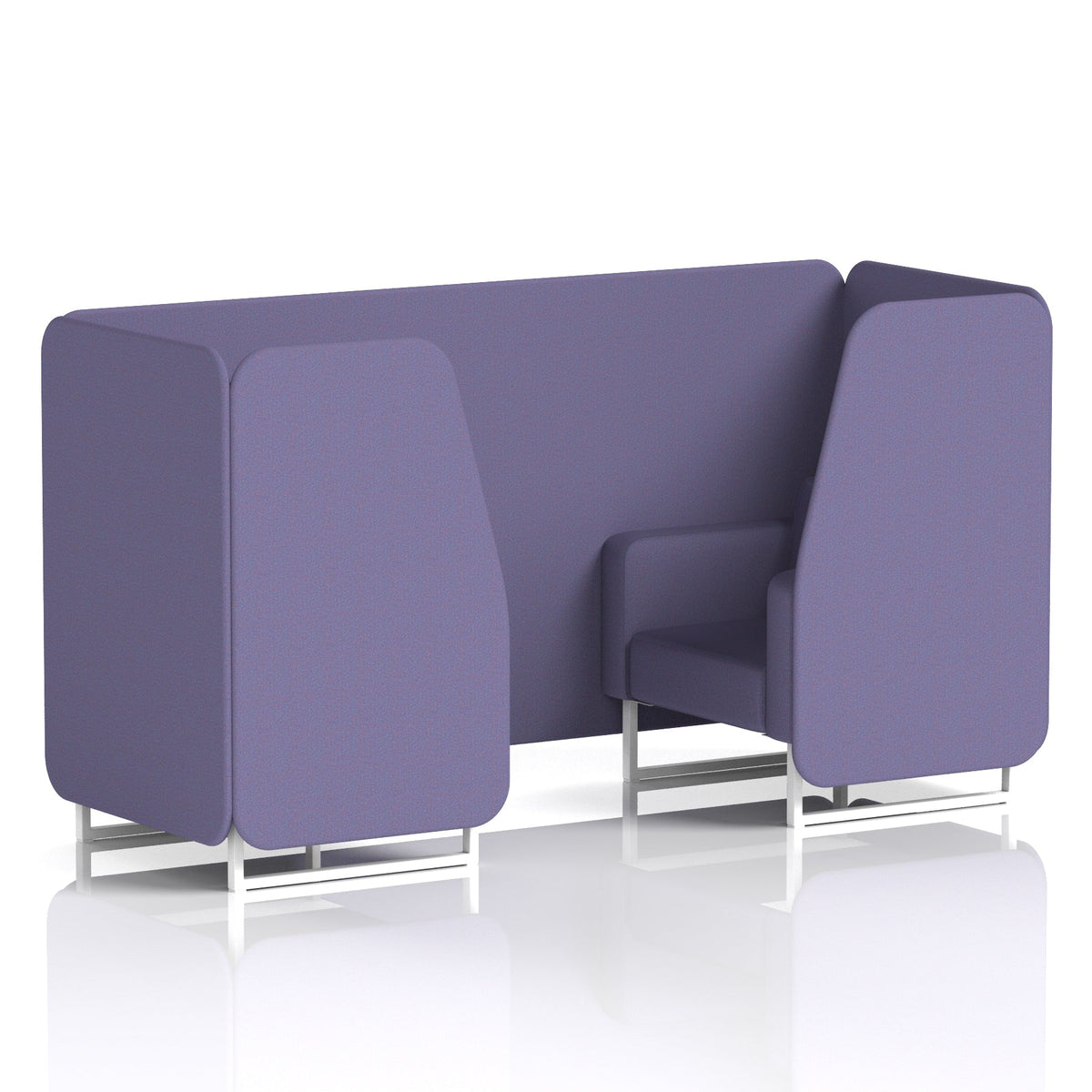 Commercial 2 Seater Privacy Booth – Single Tone – Crib 5 Synergy - Order Panels And Sofa White - Industrious Decor