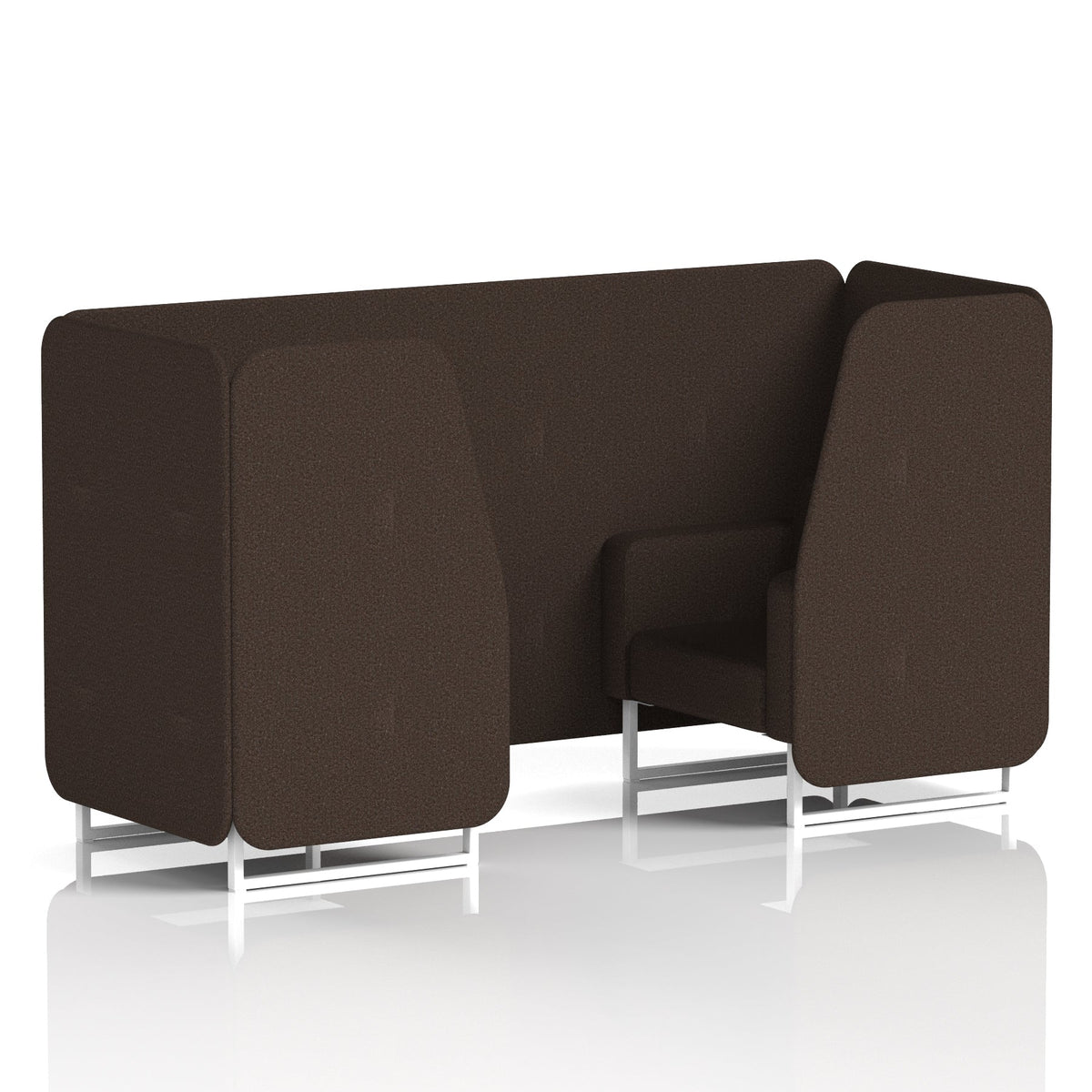 Commercial 2 Seater Privacy Booth – Single Tone – Crib 5 Synergy - Wed Panels And Sofa White - Industrious Decor