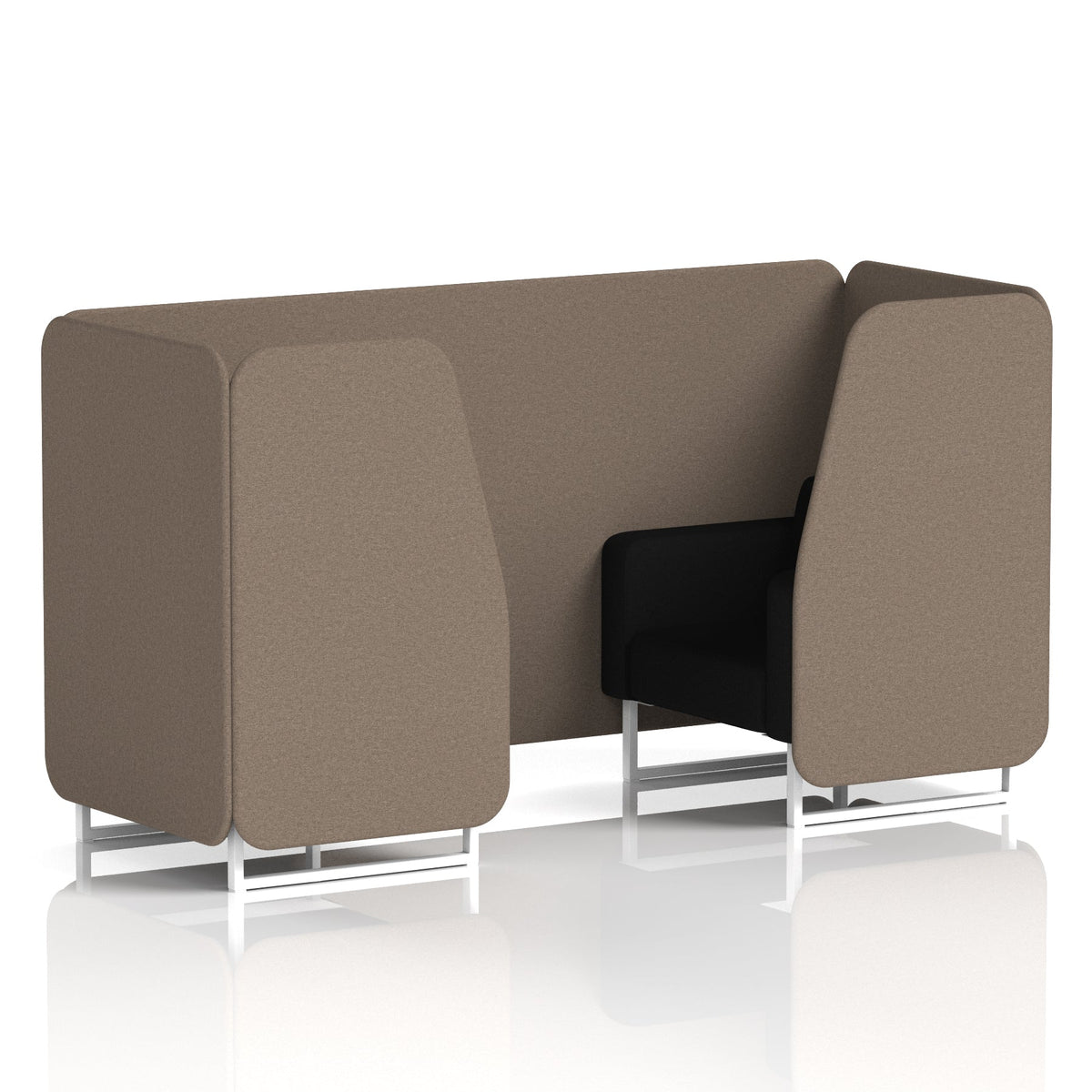 Commercial 2 Seater Privacy Booth – Two Tone – Crib 5 X2 - Theory Panels And Diameter Sofa White - Industrious Decor