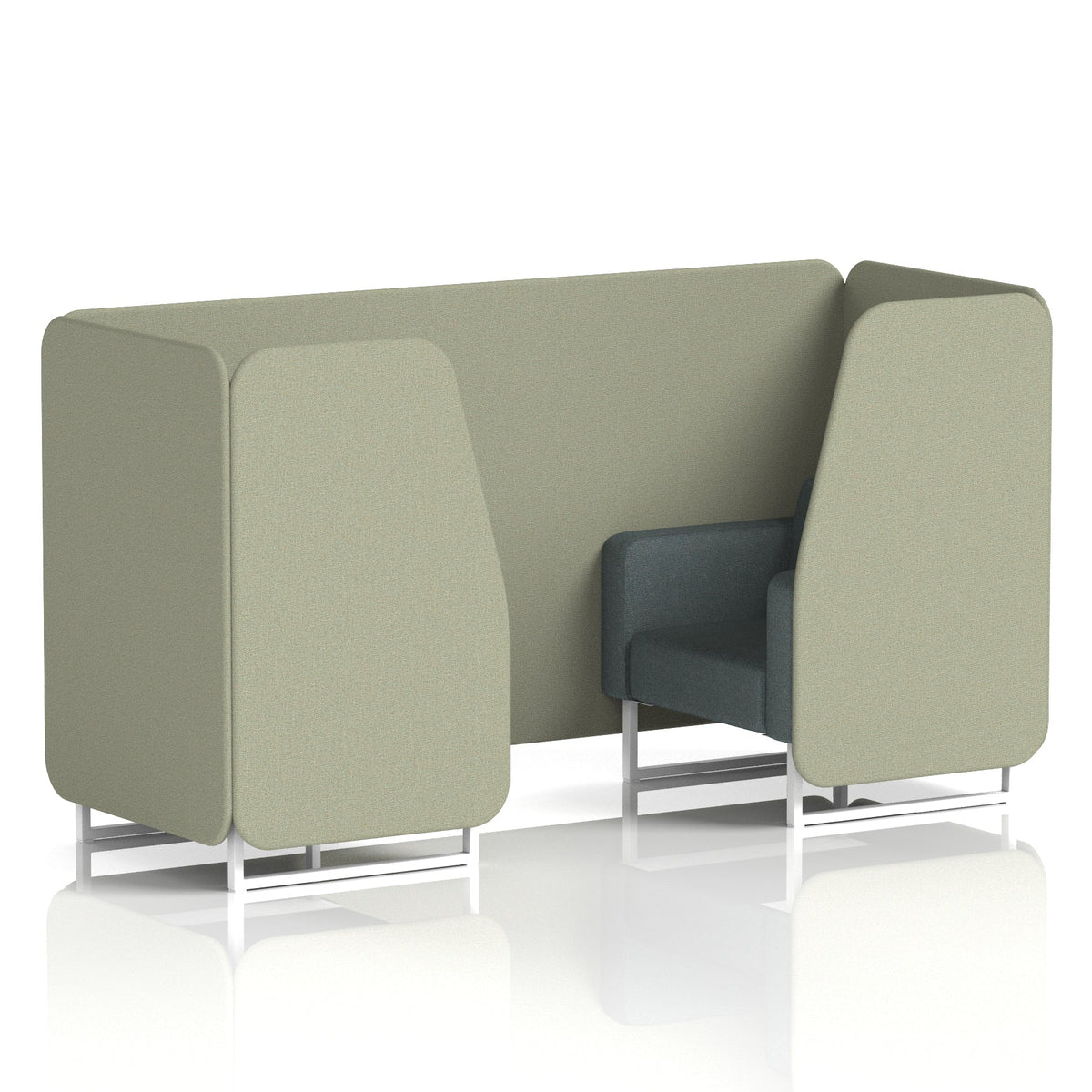 Commercial 2 Seater Privacy Booth – Two Tone – Crib 5 Main Line Flax - Newbury Panels And Westminster Sofa White - Industrious Decor