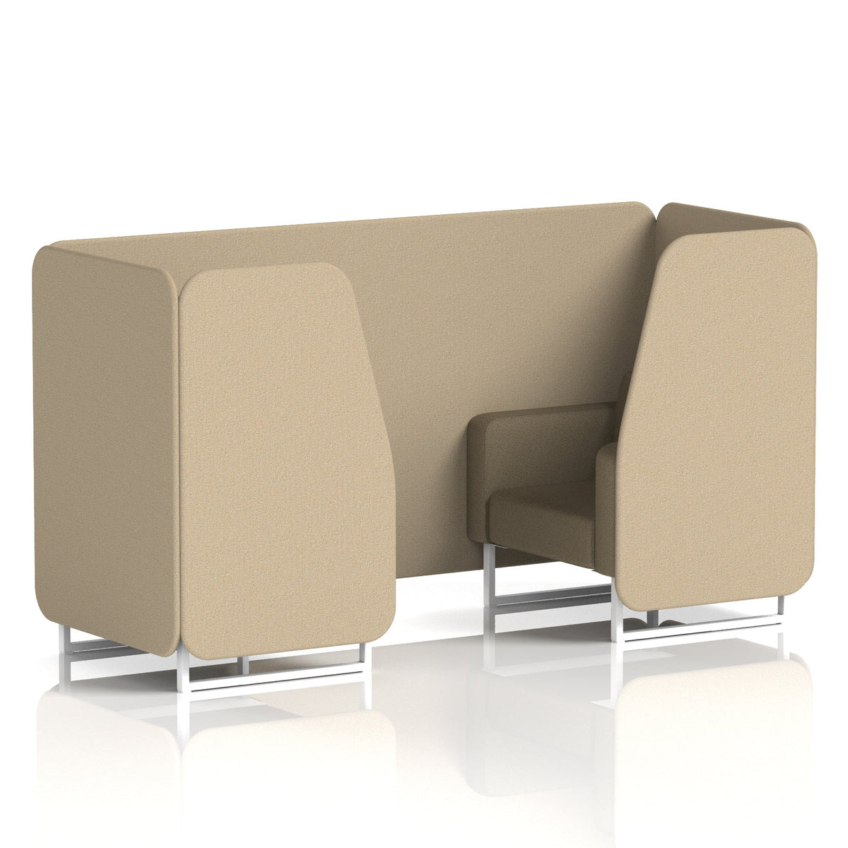 Commercial 2 Seater Privacy Booth – Two Tone – Crib 5 Main Line Flax - Upminster Panels And Bank Sofa White - Industrious Decor