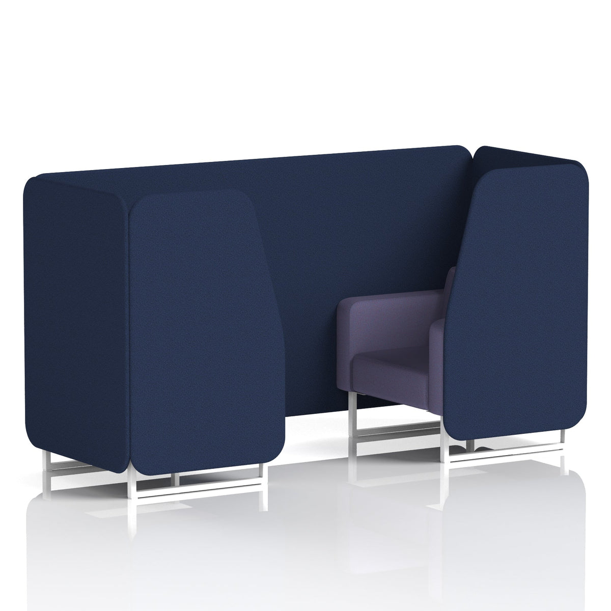 Commercial 2 Seater Privacy Booth – Two Tone – Crib 5 Synergy - Alike Panels And Order Sofa White - Industrious Decor