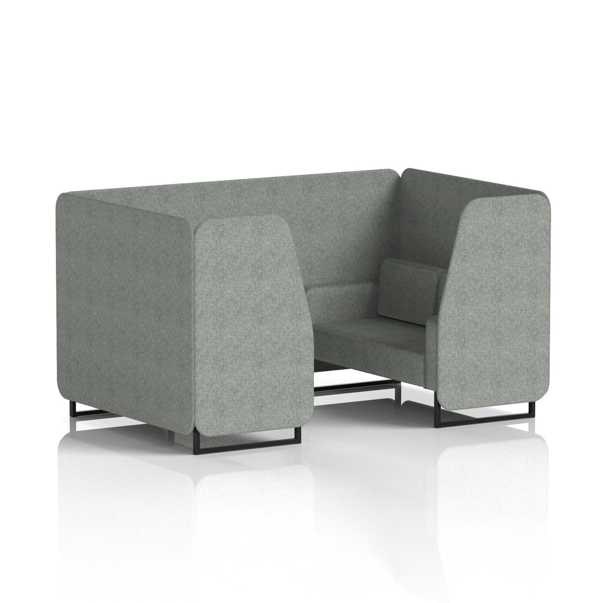 Commercial 4 Seater Privacy Booth – Single Tone – Crib 5 Rivet - Prime Panels And Sofa Black - Industrious Decor